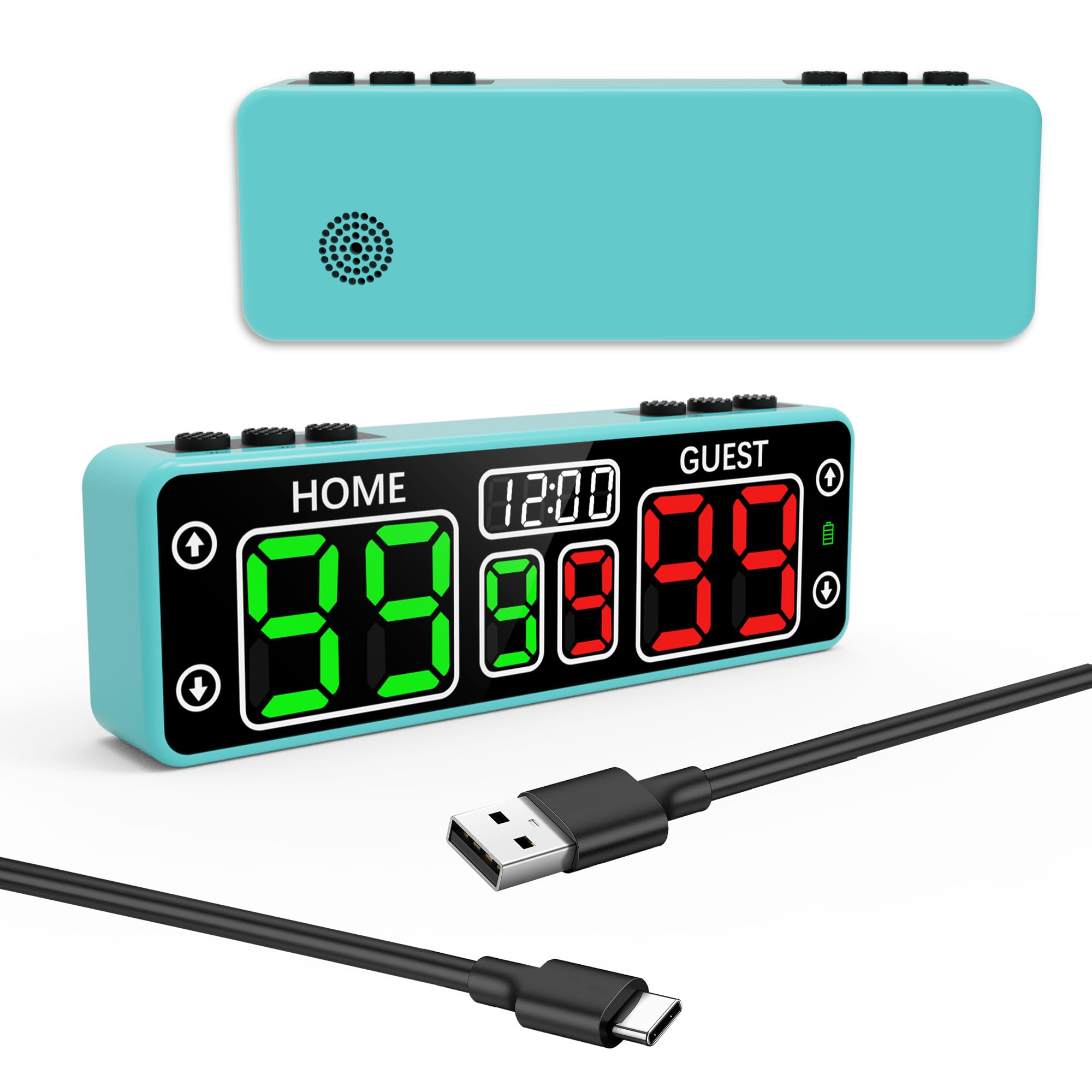 10-Digit Small Portable Electronic Scoreboard With Desk Timer, Magnetic Portable Scoreboard With Touch Screen & Battery Powered,Mini Electronic Score Keeper Table Top for Football, Snooker,Chess