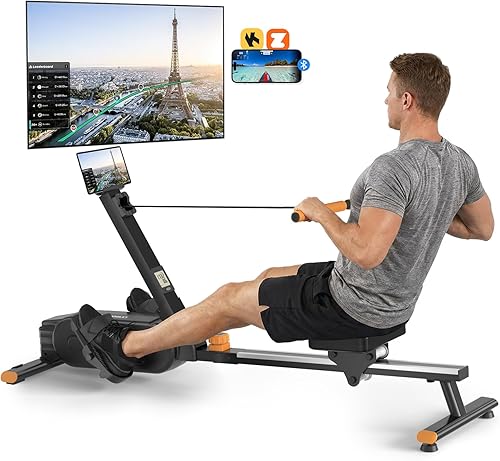 2026update Magnetic Rowing Machines for Home,Rower Machine with 16 Levels,Powerful Silent Magnetic Resistance,350lbs Weight Capacity,LCD Negro y