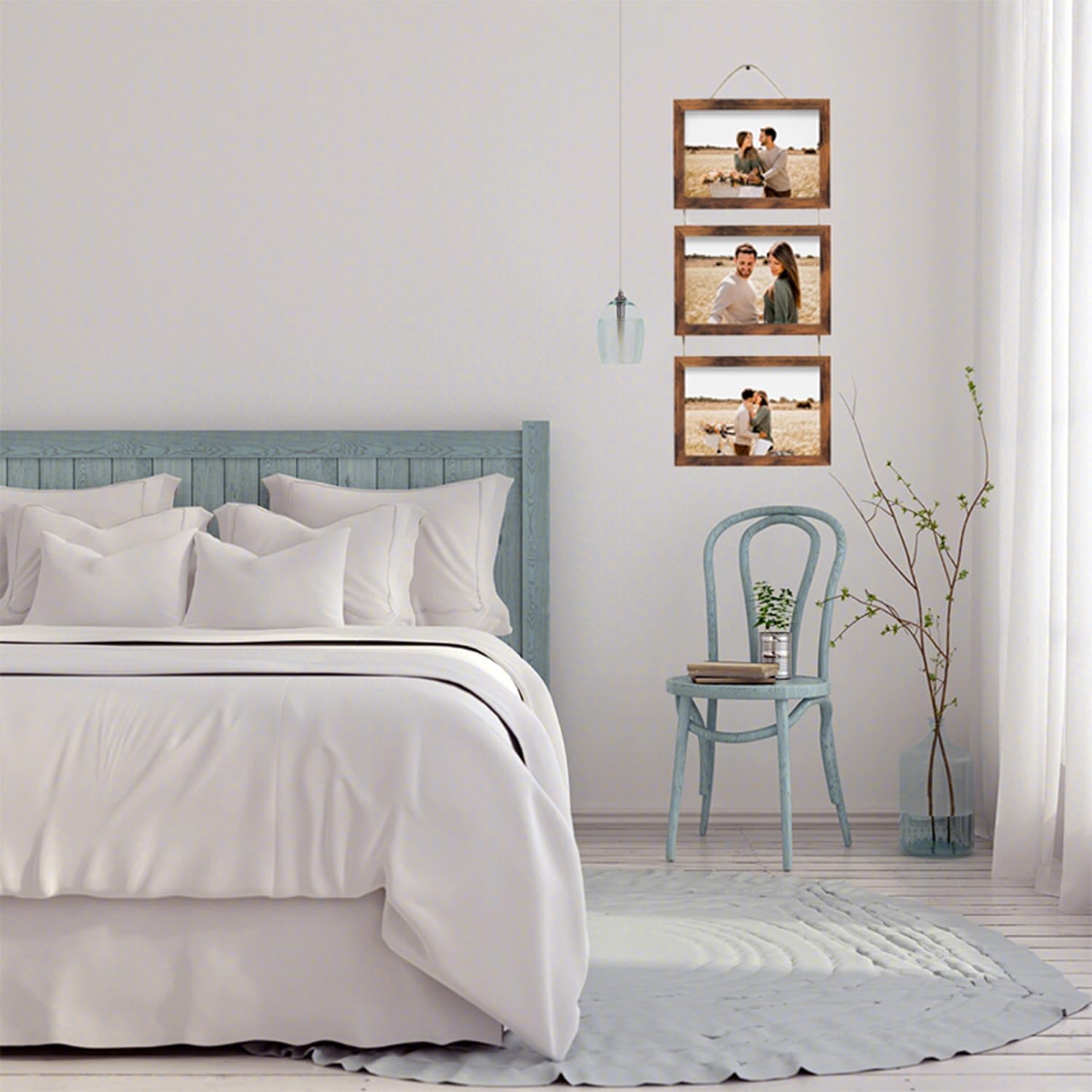 4x6 Wall Hanging Picture Frames Collage with 3 Opening Brown Frames - Image 6