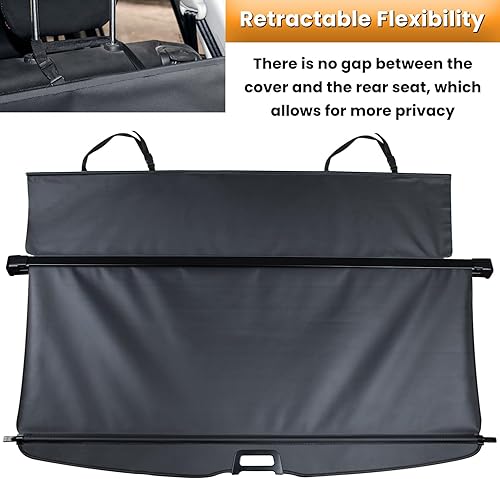 Vista 12 de Cubierta de carga para maletero para Jeep Grand Cherokee 2011 2012 2013 2014 2015 2016 2017 2018 2019 2020 2021 retráctil para maletero trasero