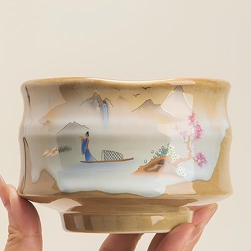 Miniatura 9 de Juego de batidor de matcha, kit de ceremonia de té matcha japonés, 8 piezas, más caja de regalo con batidor de bambú, cuenco, tamiz, cuchara y