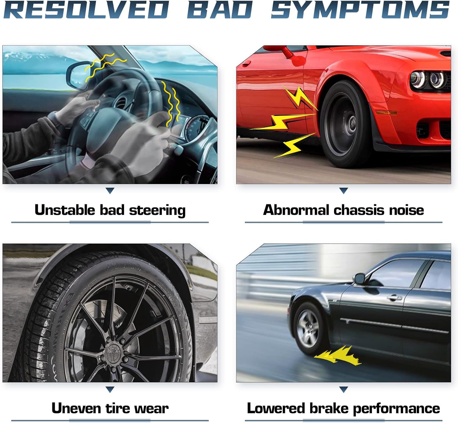 4WD Front Upper Control Arm w/Ball Joint for Ford F150 2009-2014 (Exc. SVT Raptor), Stabilizer Sway Bar Links Tie Rod Ends Suspension Kit K80306 K80308 K750362 K500008 ES800514 10PCS