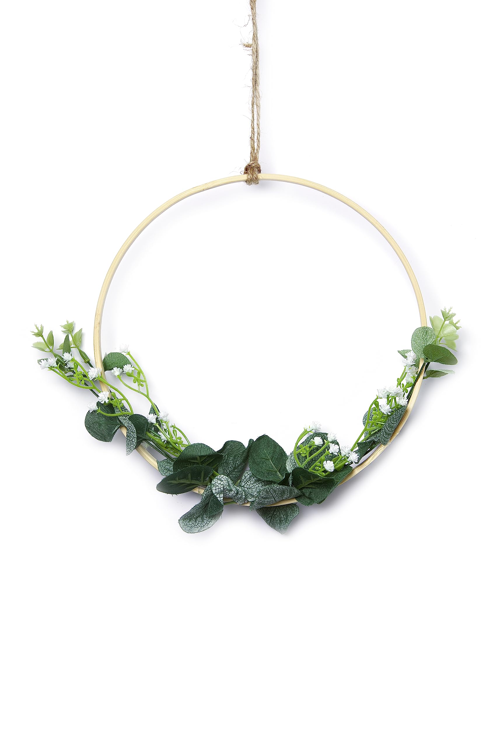 HEITMANN DECO Artificial Flowers Wreath with Leaves, Natural/Green, Approx. 23 cm