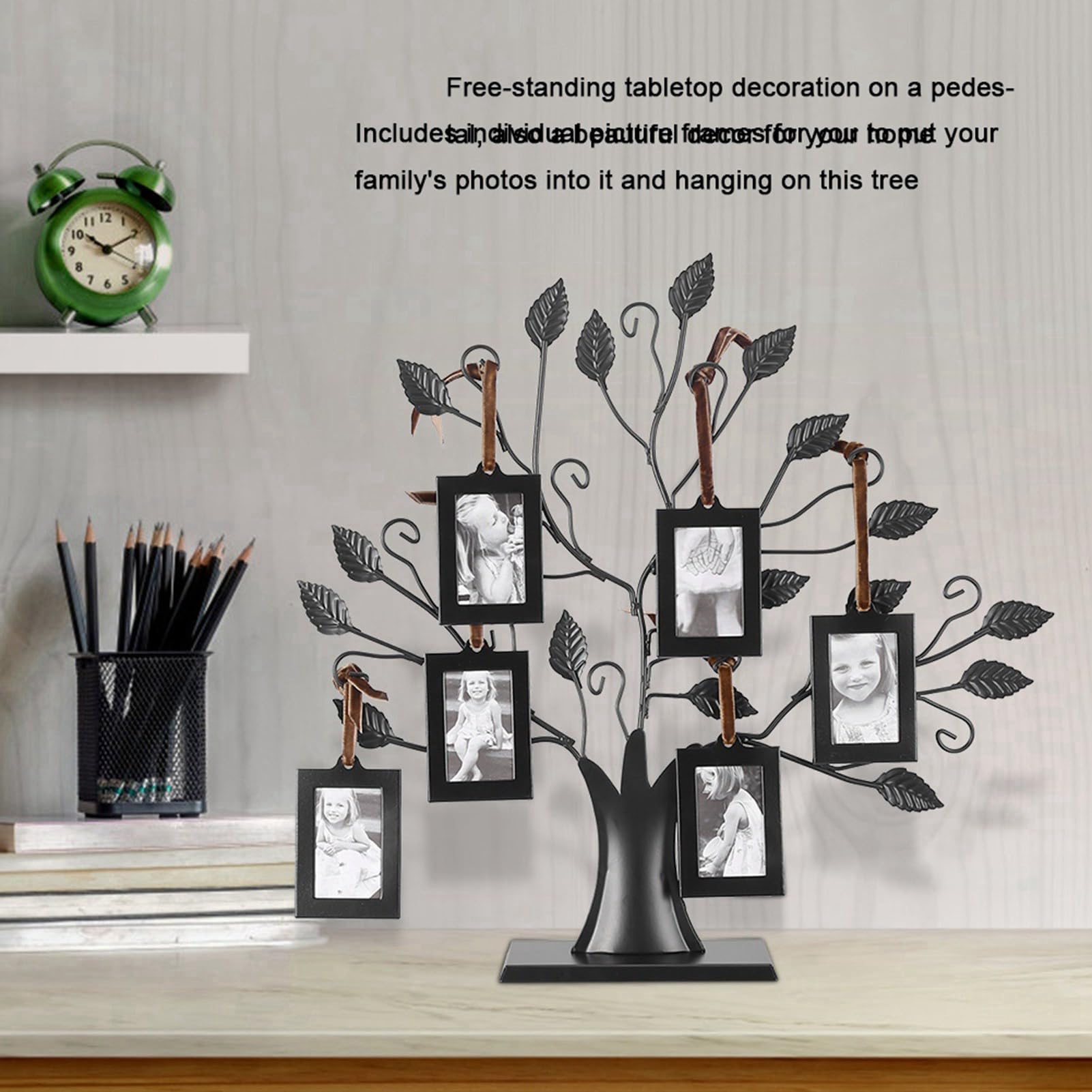 Yctze Albero Portafoto per Famiglie Alla Moda con Cornici Multiple Sospese per Decorazioni Domestiche e Collage Estetici da Parete (S Con 6 cornici per foto da 6,4 x 4,6 cm)