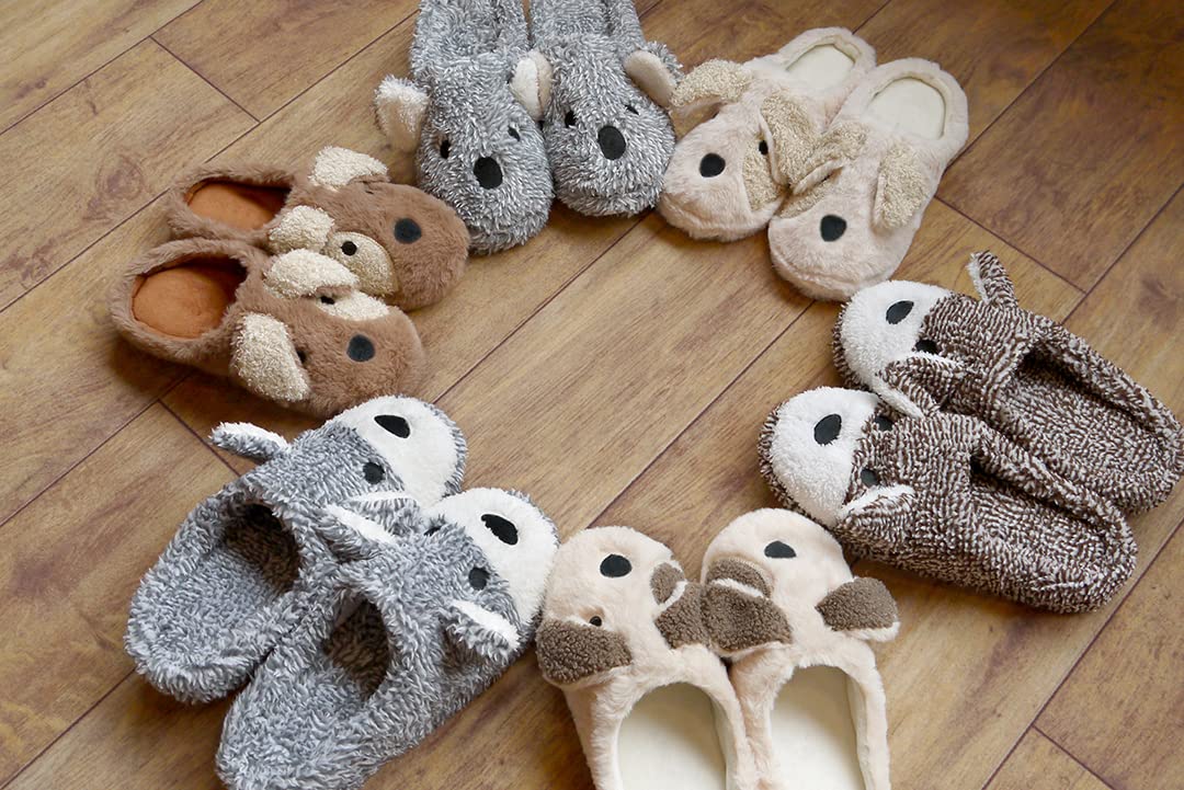 Amazon.co.jp: Daikai Animal Boa Slippers M Schnauzer Gray M
