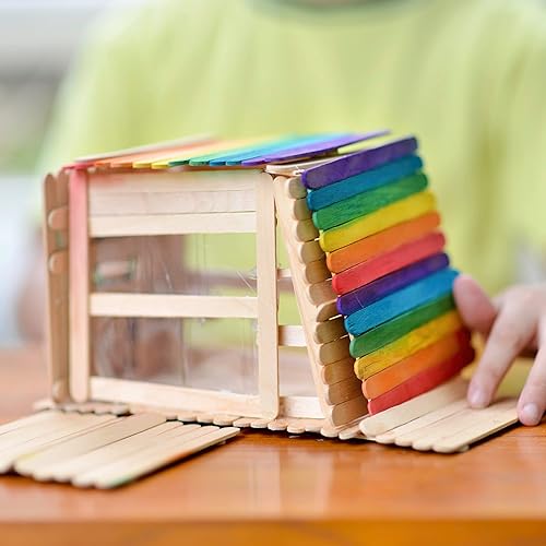 Vista 61 de Mr. Pen - Palitos de paletas de colores, palitos de madera de colores arcoíris para manualidades, paquete de 200, 4.5 pulgadas, suministros