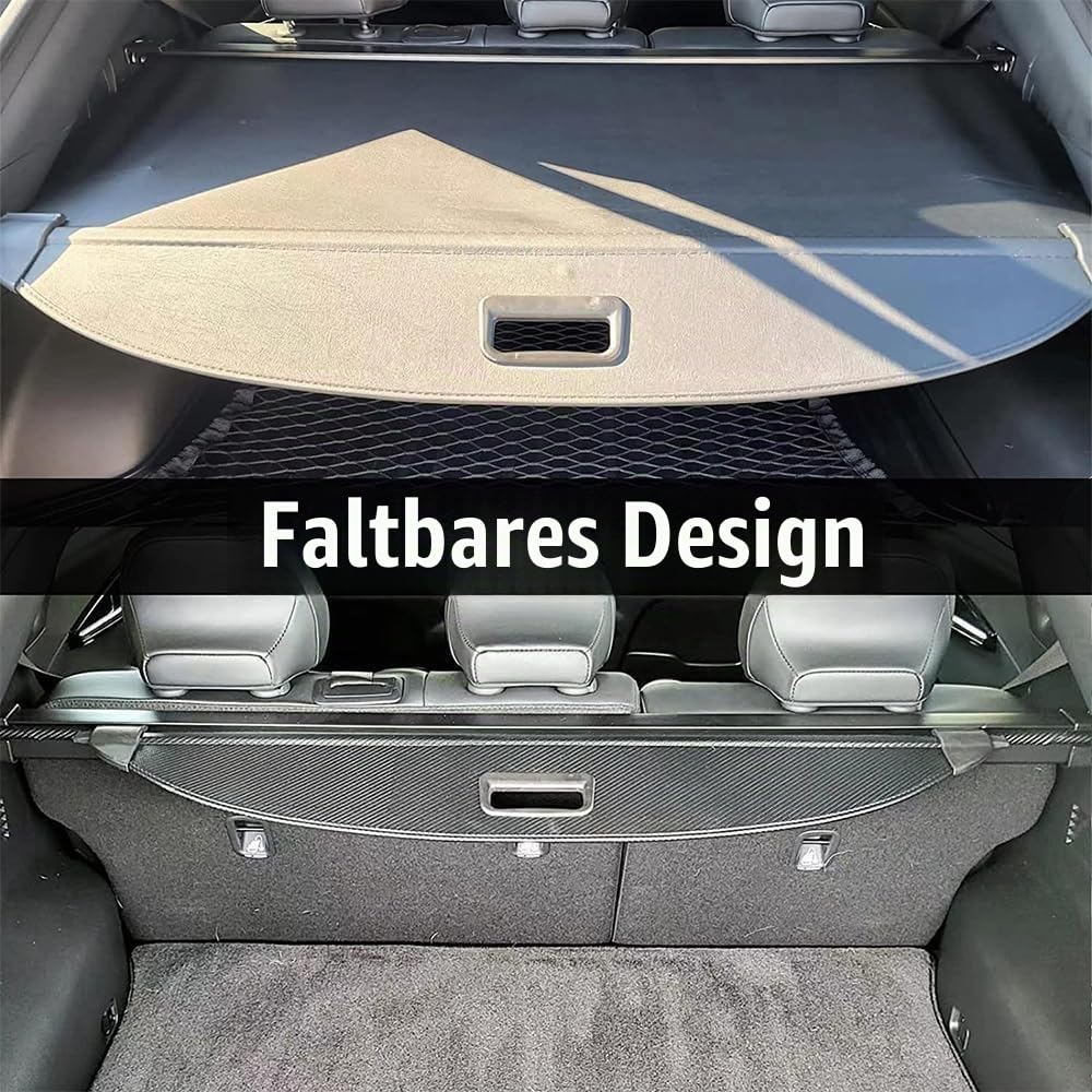 Auto Laderaumabdeckung für VW Touareg 2019 2020 2021 2022 2023, Hintere Kofferraum Hutablage Einziehbarer Kofferraumabdeckung Rollo Auto Zubehör