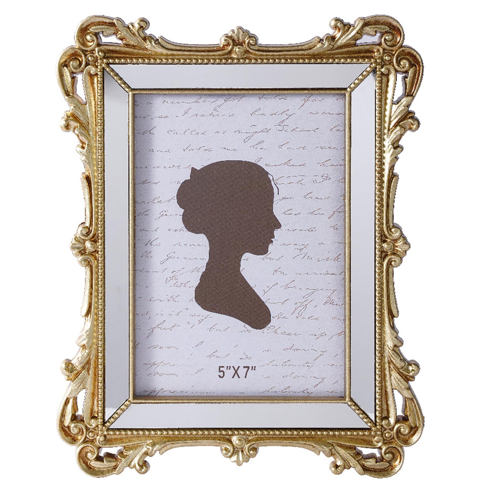 Mekalero Gold Hollowout Embossed Resin Picture Frame Antique Photo Frame With Intricate Carving For Wall Hanging Or Tabletop Display Embossed Photo