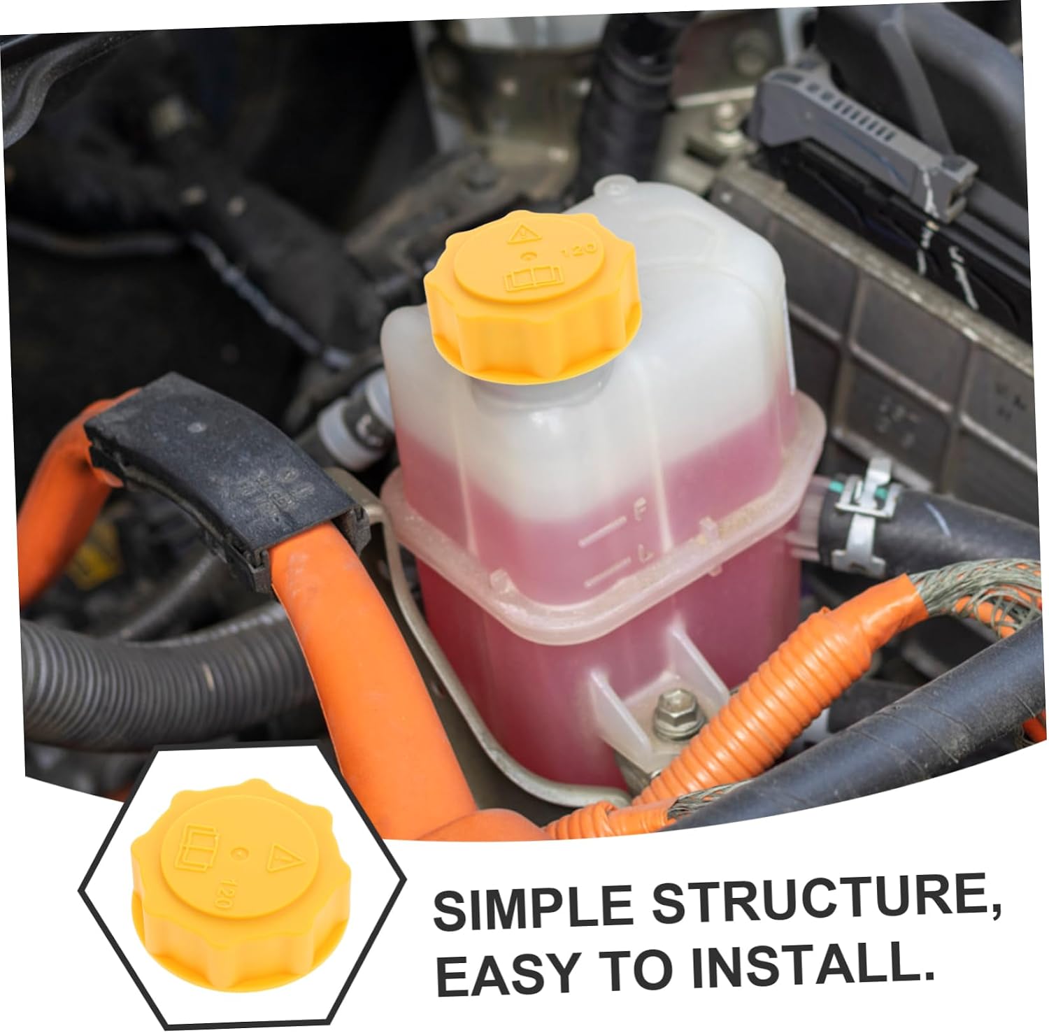 Cabilock Automotive Coolant Reservoir Cap Durable Heat Resistant Tank Cover for Car Radiator Easy Tool Installation Compatible with Ford Fiesta Reliable Fluid Protection