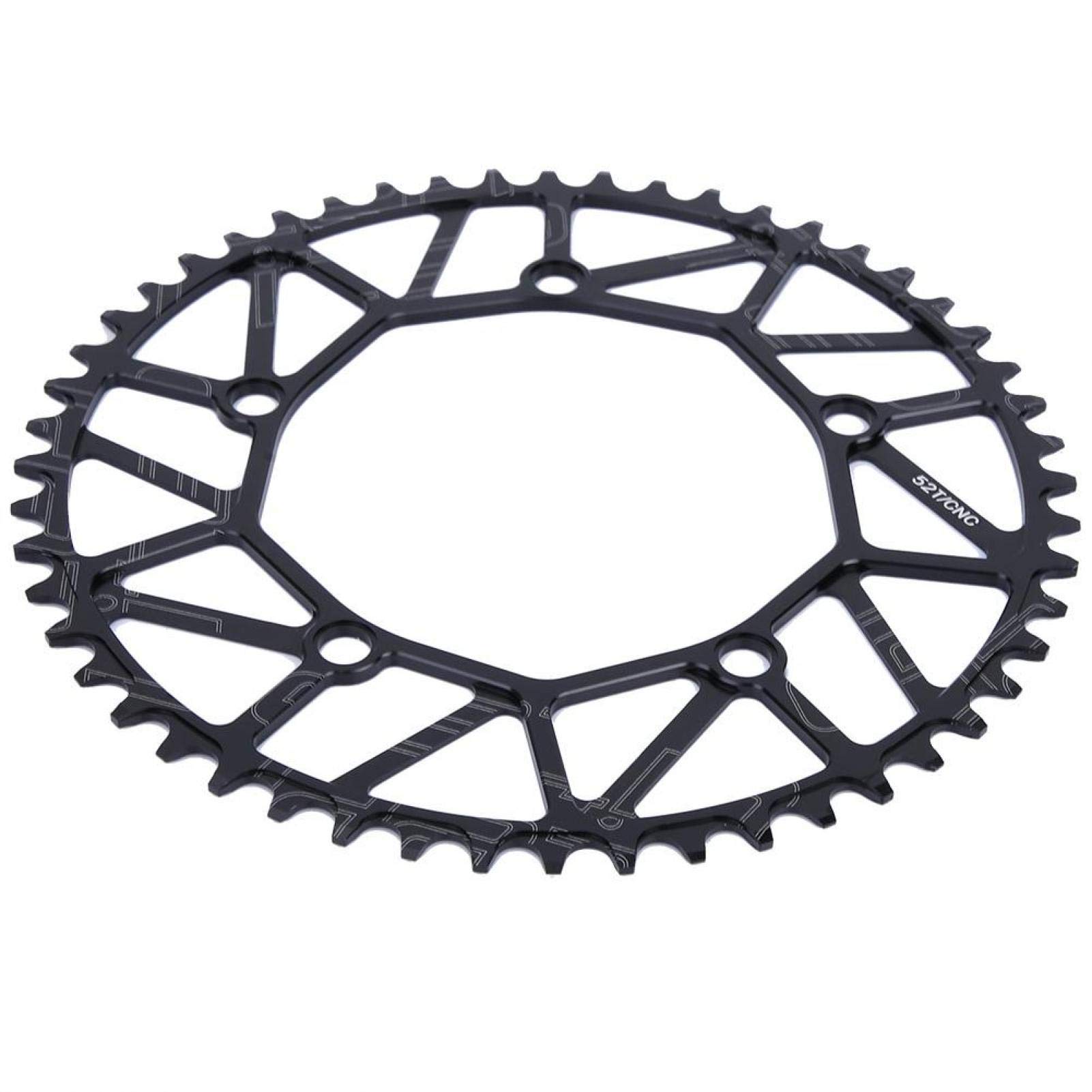 Zębatka rowerowa, 50/52/54/56/58t Zewnętrzne dodatnie i ujemne zęby Korba 130 Bcd Pojedyncza tarcza Koło łańcuchowe roweru ze stopu aluminium Wysoka wytrzymałość (52T)