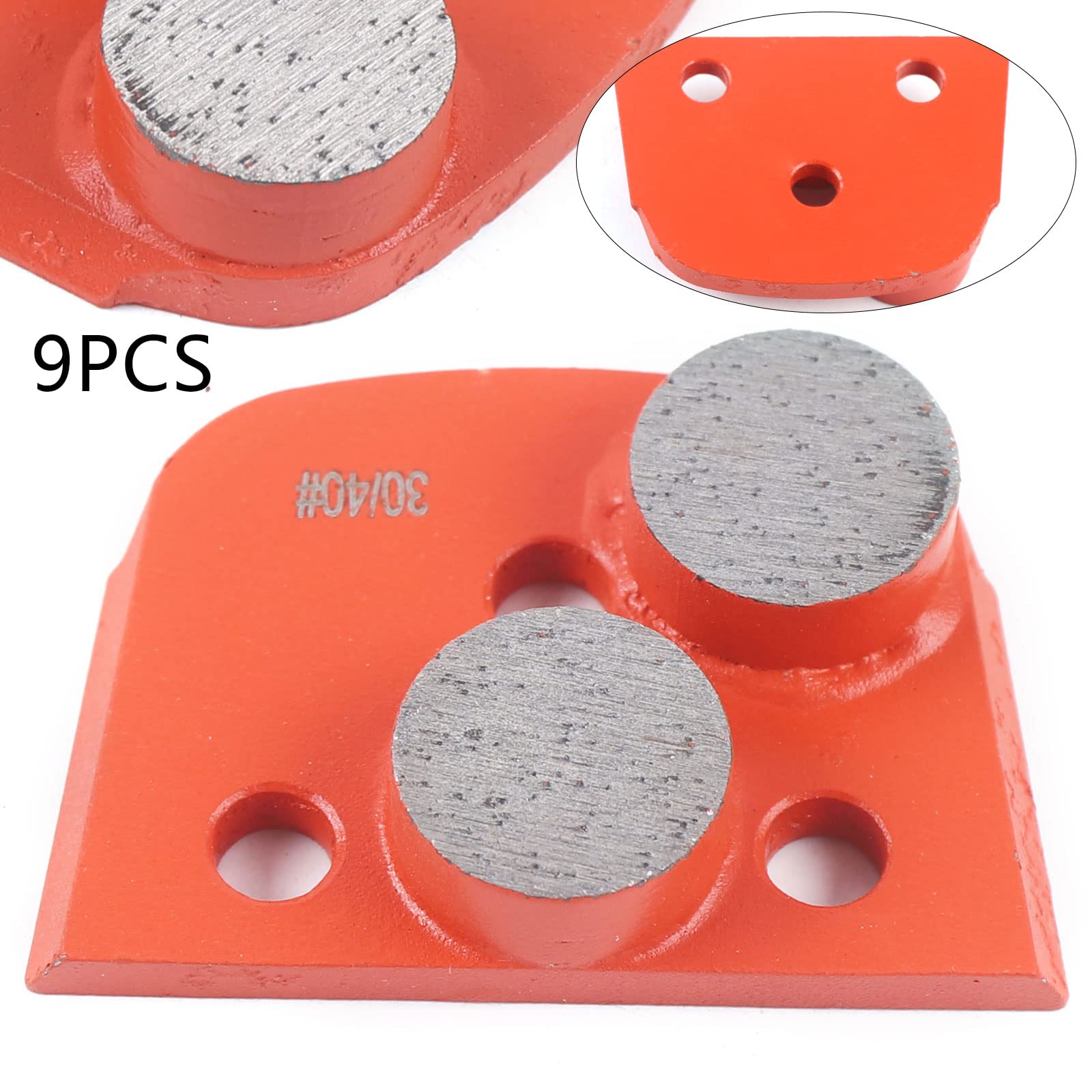 Herramientas, 9 Discos de Pulido de Diamante Trapezoidal para hormigón, Almohadillas para pulir Pisos, Grano 30/40#, Discos de Pulido de Diamante de unión Media para hormigón.
