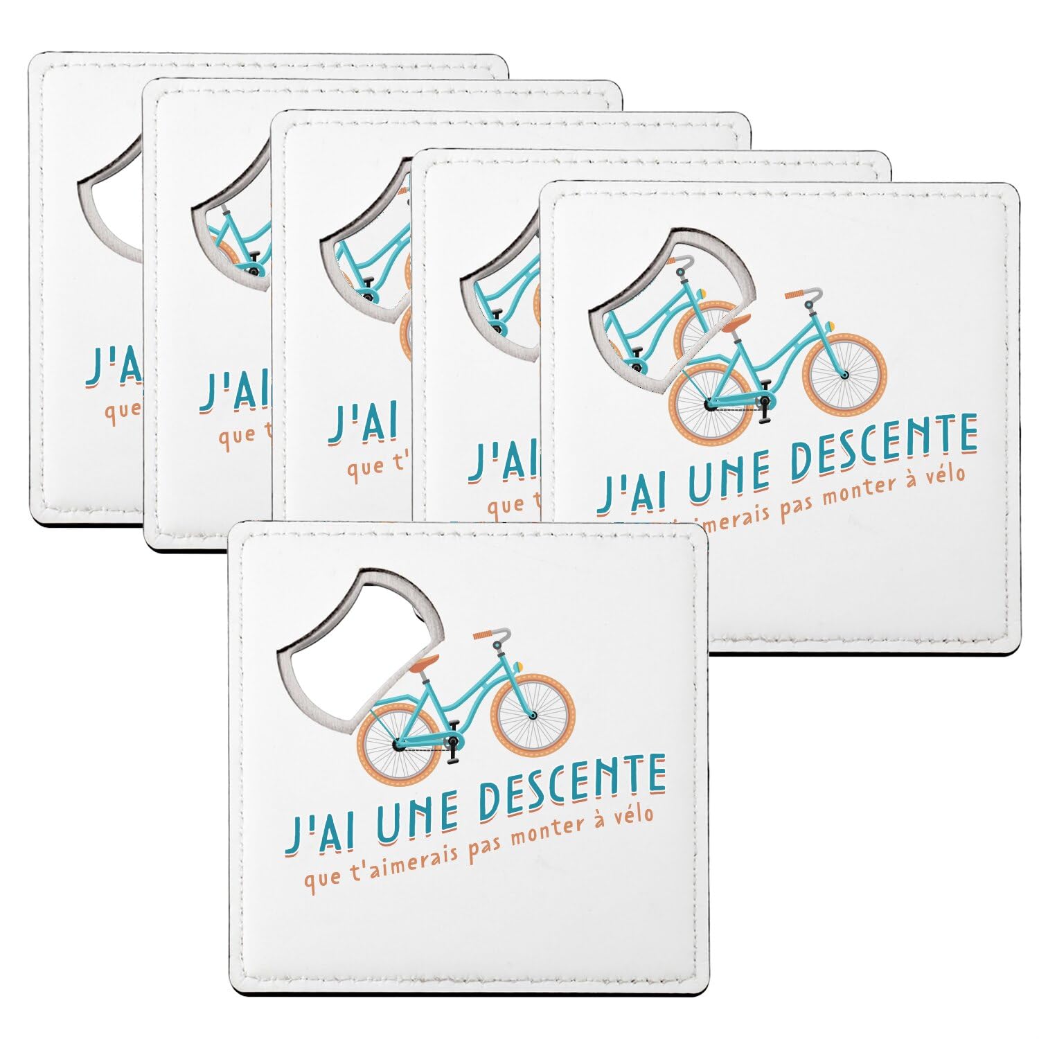 Sous-verre décapsuleur cadeau humour crémaillère lot de 6 dessous de verre