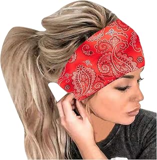 Fashion Headbands for Women Hair Yoga Accessories Vintage Headbands Breathable Soft Headbands Lightweight Flower Printed Headband Elastic Printed Headband Boho Cute Headband Hair Band Running Hair