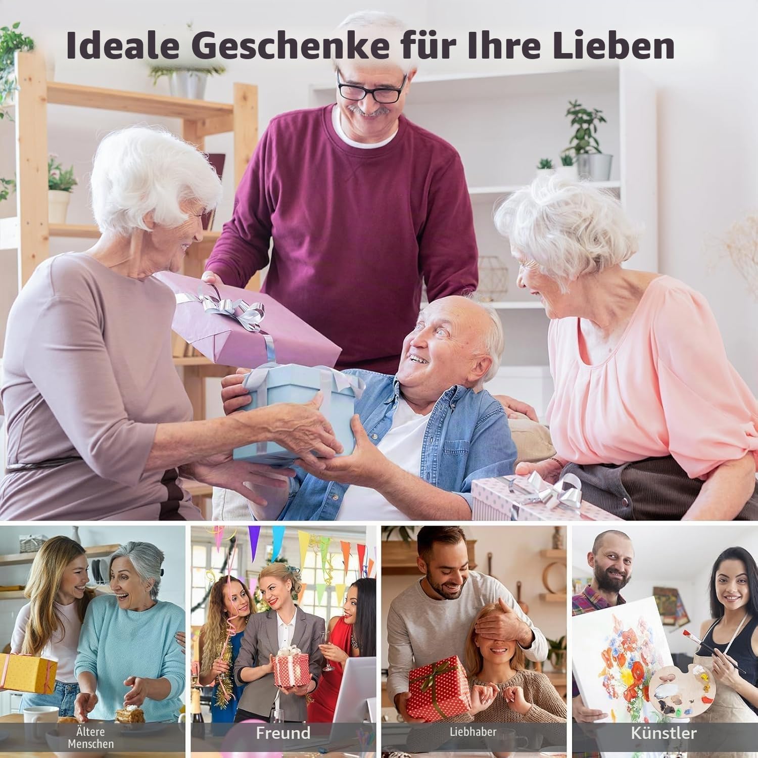 Elektrisches Handmassagegerät mit Wärme und Kompression | Kabelloser Verstellbarer Hand Massager für Finger, Hände und Handgelenke, für Damen und Herren