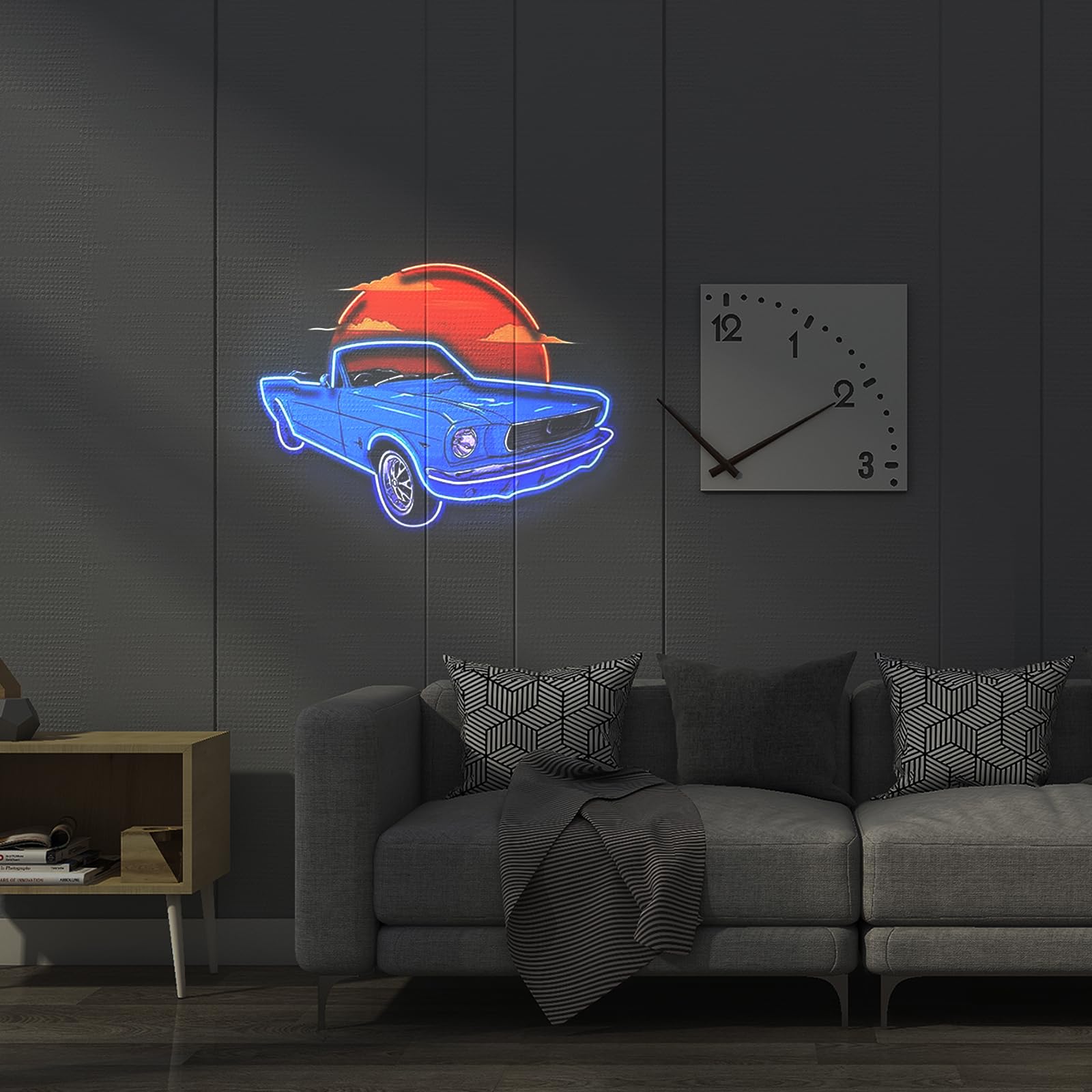 Stadt Sonnenuntergang Neon Zeichen Cowboy UV gedruckt Neon Zeichen LED Lichter für Schlafzimmer Buch Club Mann Höhle Pub Geschäft Bar Strandzimmer Wanddekoration USB Dimmer