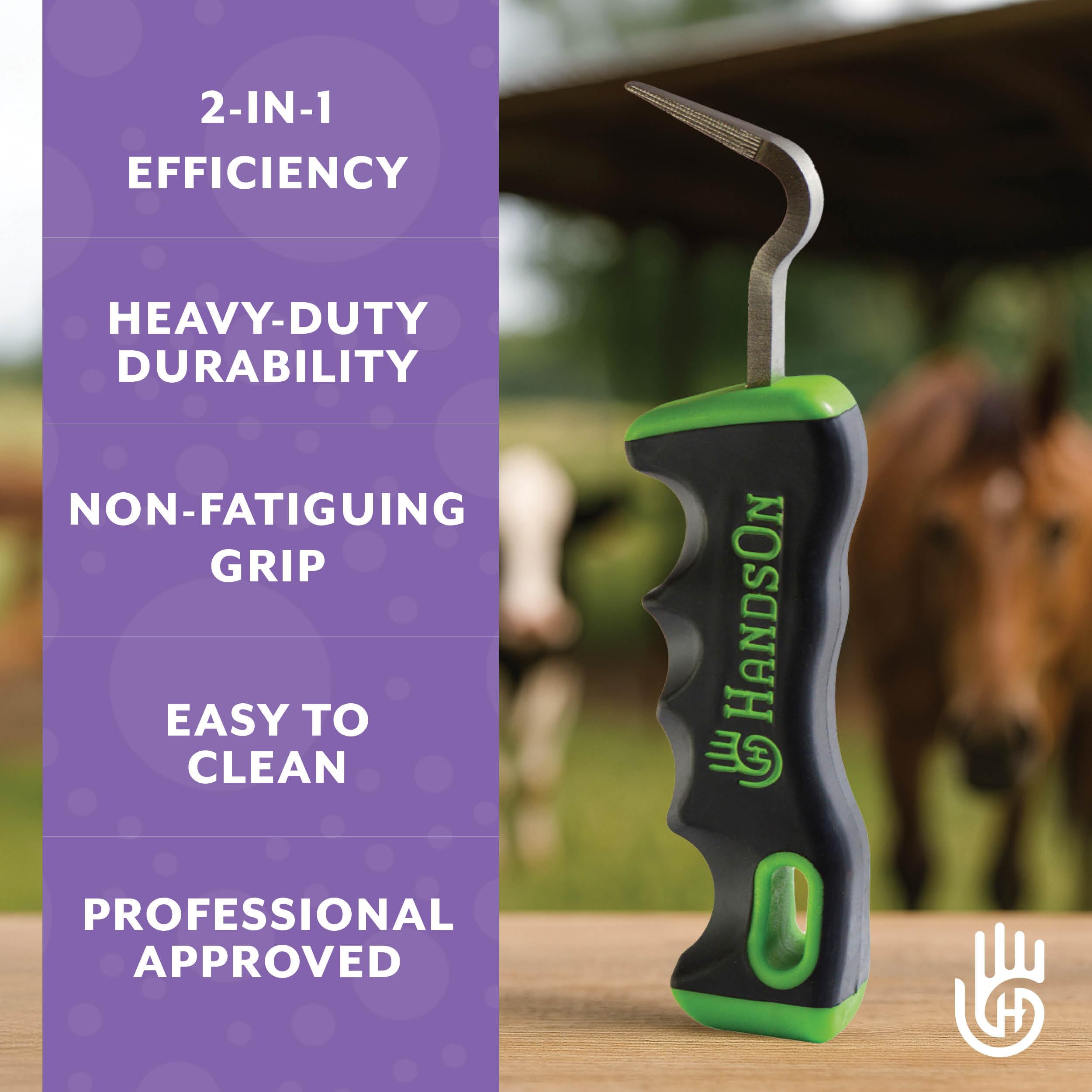 Handson Hoof Pick - Horse Grooming Supplies for Daily Cleaning & Maintenance - Metal Pick w/Hoof Filer for Horses - Ergonomic Grip - image 5