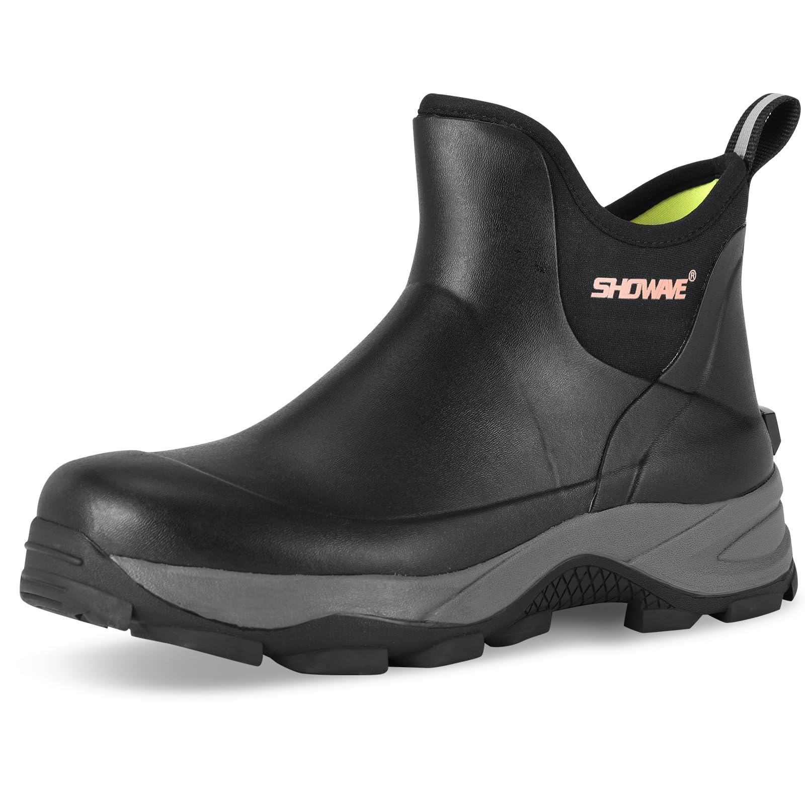 Showave Short Rubber Boots for Men Waterproof Rain Boots Hunting Shoes
