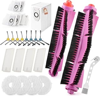 RongZy für Eureka J12 Ultra Zubehör mit 2 Hauptbürste, 8 Seitenbürsten, 6 Staubbeutel, 4 Mopp, 4 HEPA Filter, 1 Reinigung Bürste Staubsauger Ersatzteile Teile