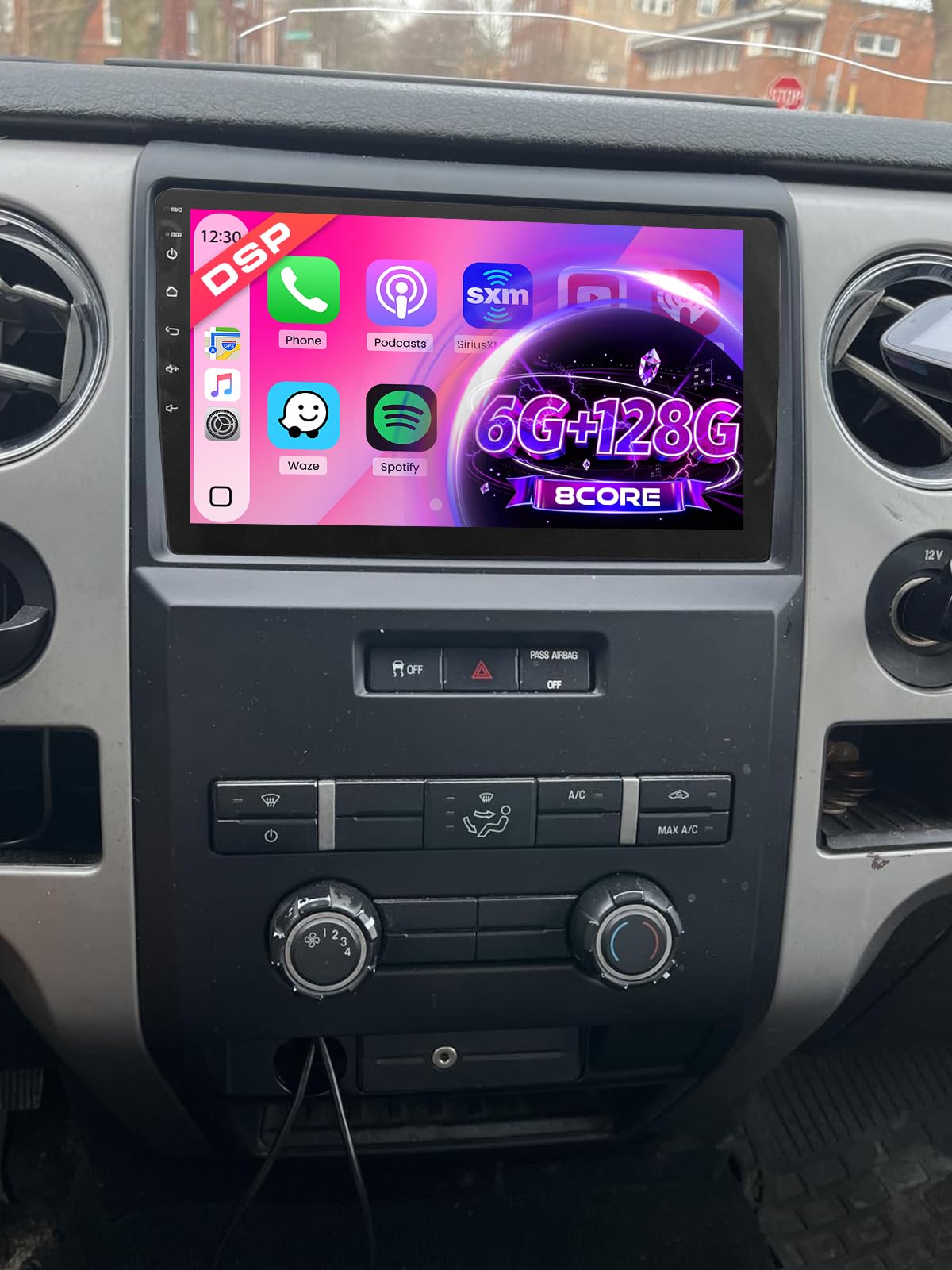 Roinvou 8 Cores 6+128G Android Radio Upgrade for Ford F-150 F150 2009-2012, 9'' HD Touchscreen with Wireless CarPlay Android Auto GPS Navigation WiFi Backup Camera Mirror Link Bluetooth Mic FM RDS-image-16