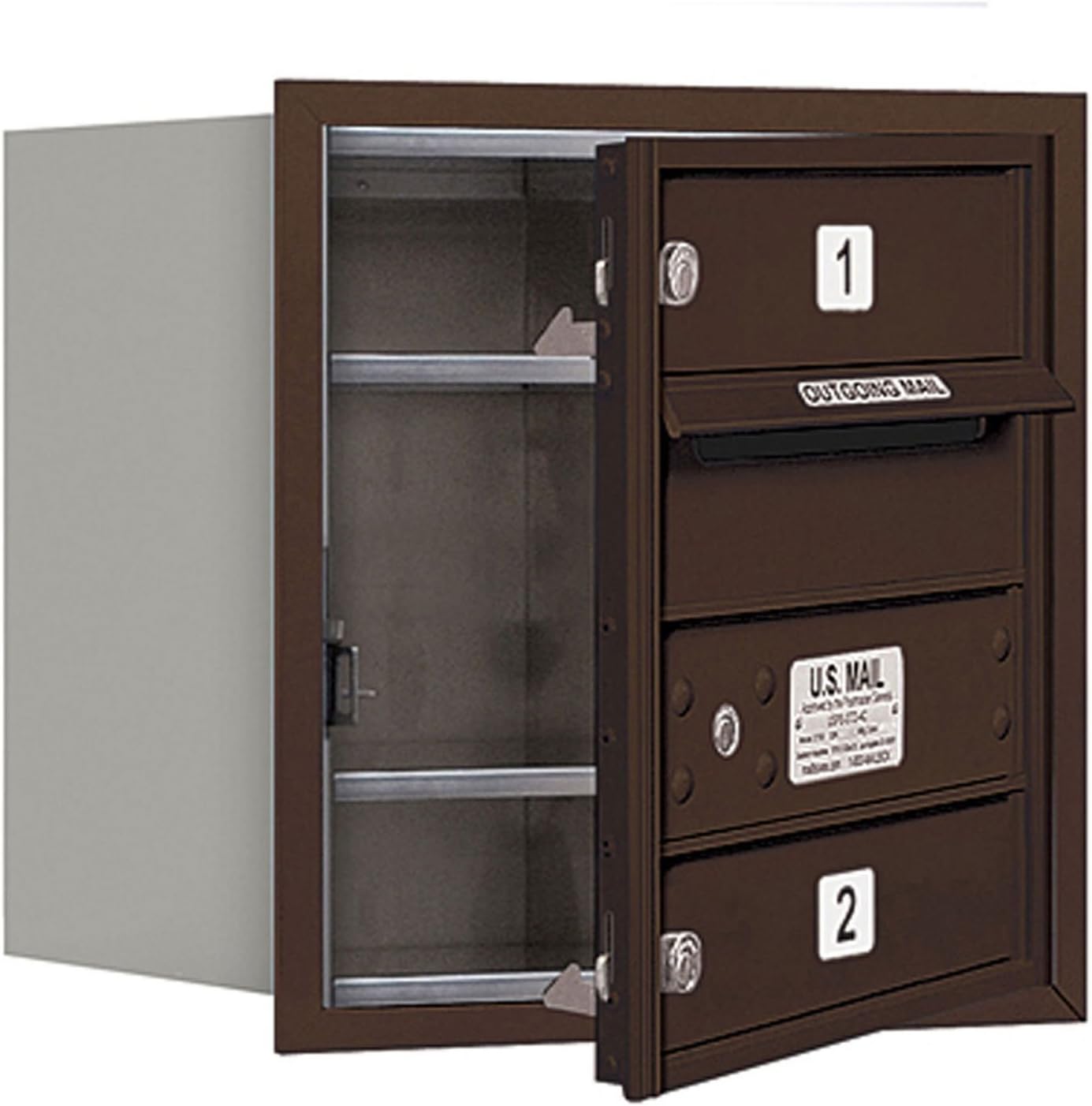 Salsbury Industries 3704S-02ZFU 4C Horizontal Mailbox, Bronze