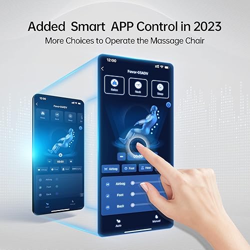 Miniatura 3 de Real Relax Sillón reclinable de doble núcleo S Track de cuerpo completo de gravedad cero con control de aplicación, color negro