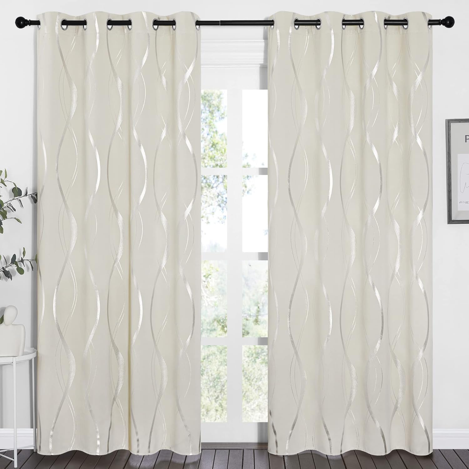 PONY DANCE Thermal Door Curtains 84 Inch Drop Blackout Energy Saving