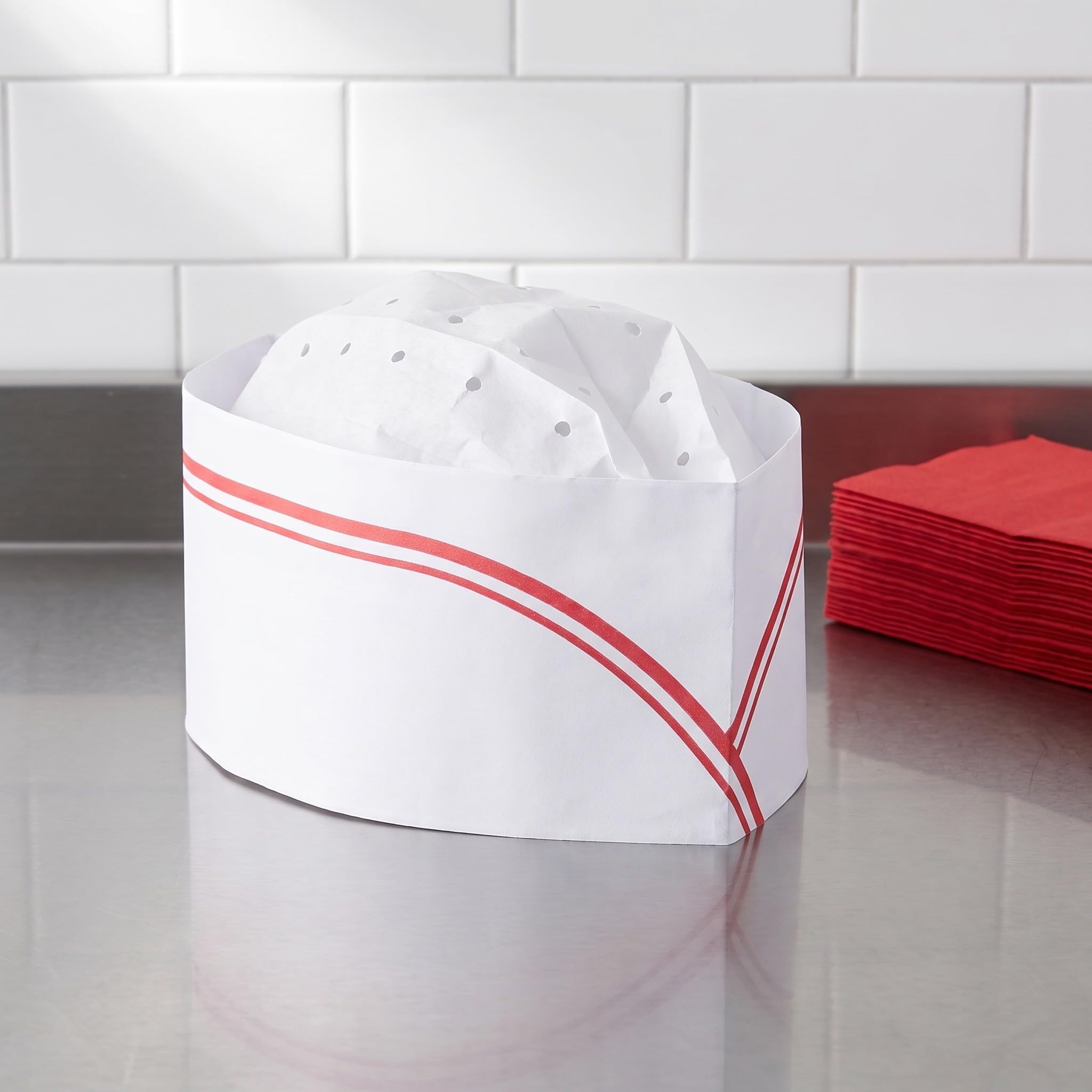 INOOMP 100 Cappelli da Chef monouso in Carta, Cappello da Cucina Bianco a