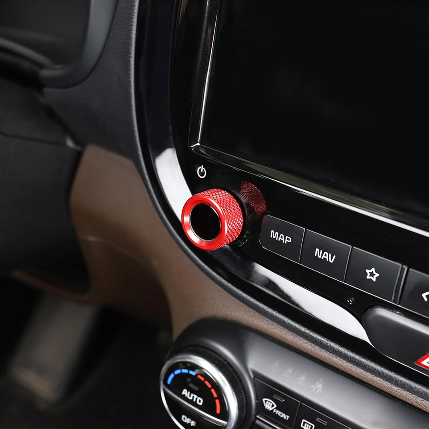 Aluminum Sound Adjustment Knob Cover - Custom Car Interior Upgrade, Fast Installation Kit, Compatible with Kia Soul 2020-2025 Accessories (Red)