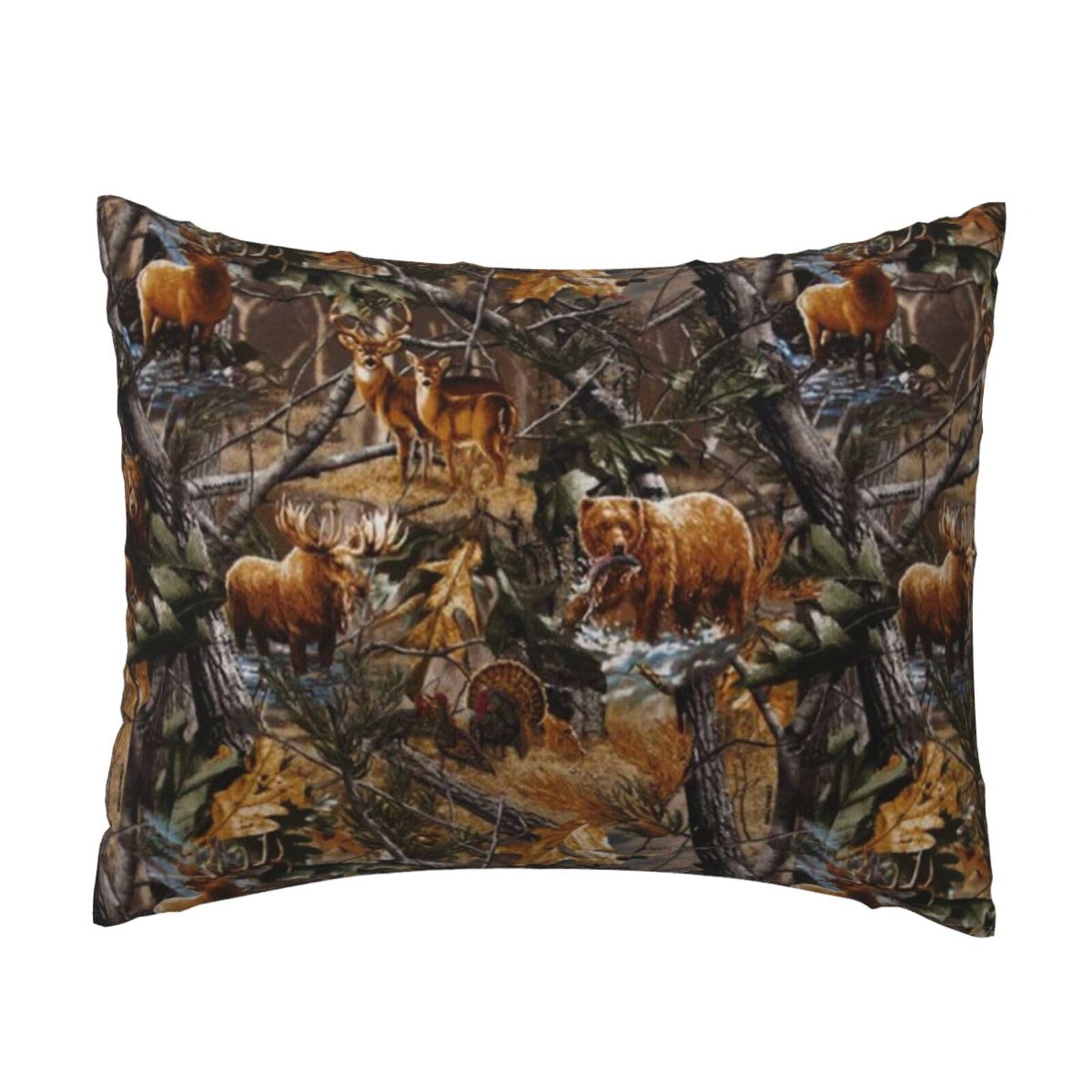 GSGCSBYMLG Hunting Deer Bear Moose printed Pillow Case 20x26in Cushion Cover