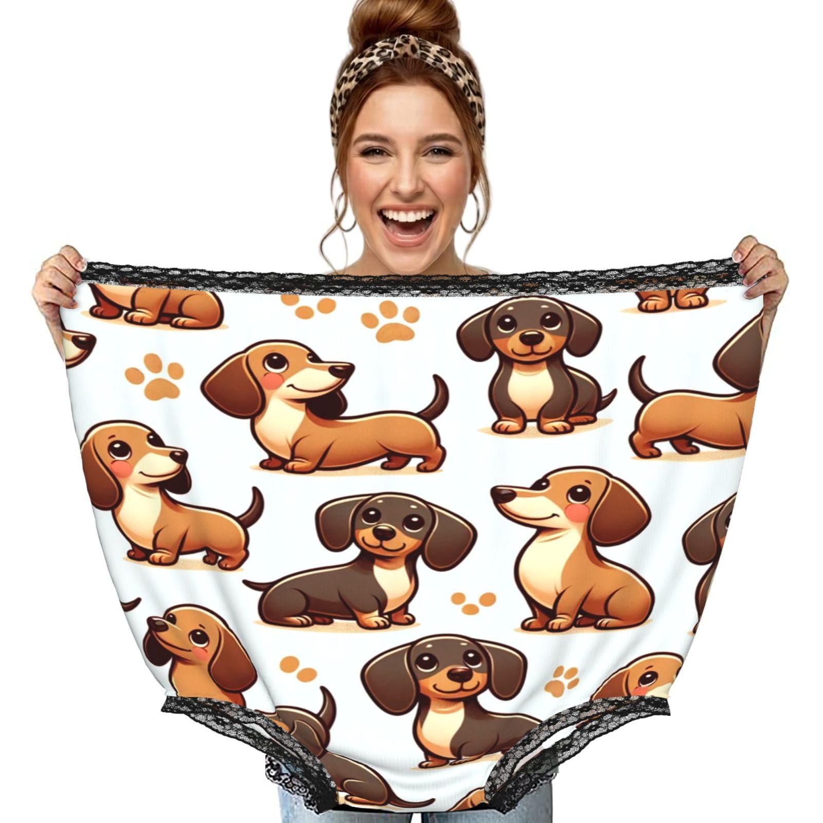 Culottes surdimensionnées noires imprimé pattes de teckel amples - 8