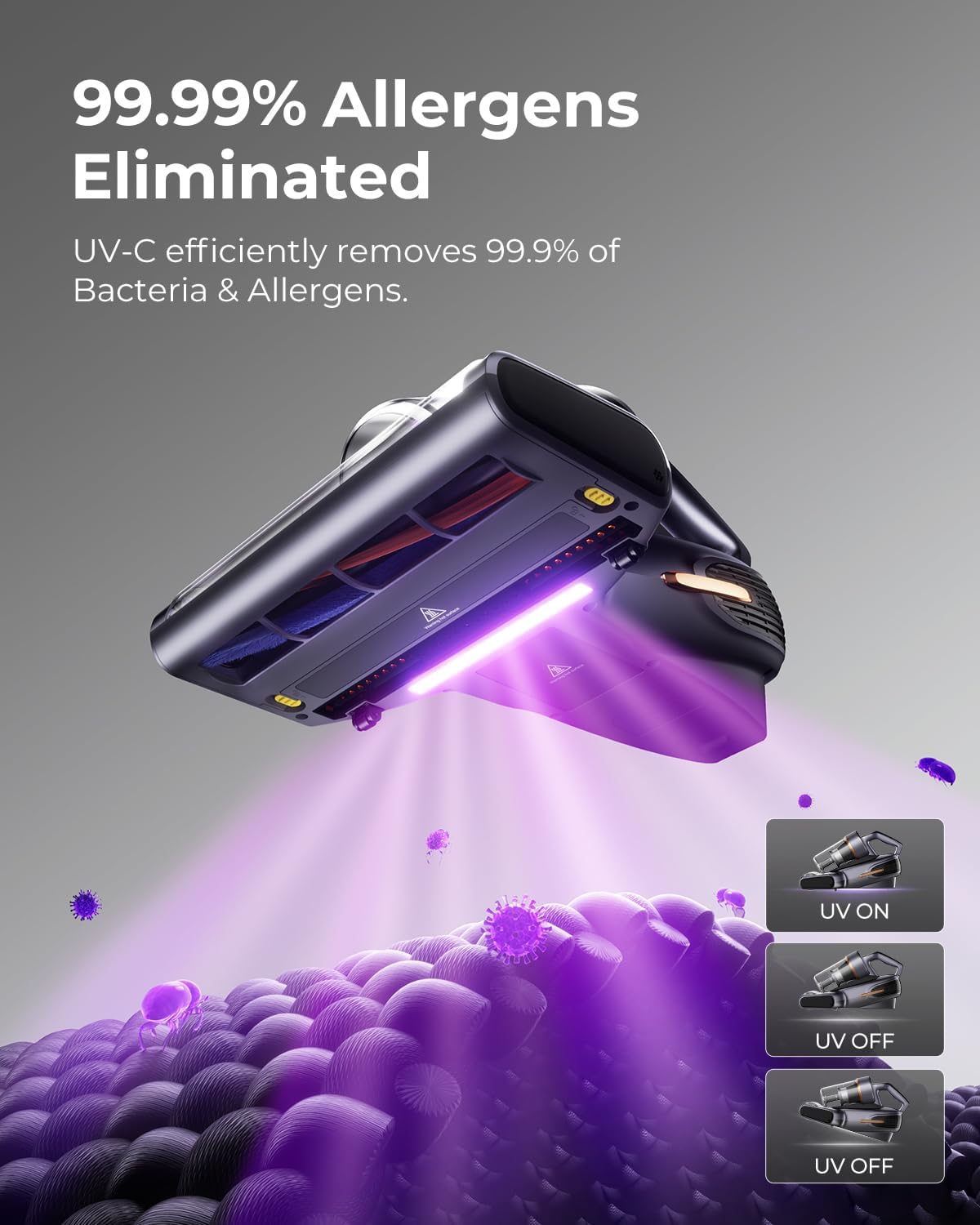 Jimmy BX7 Pro Max Graphene Mattress Vacuum Cleaner with Dust Sensor, Bed Vacuum with UV Light, 550W Powerful 16Kpa Suction Handheld Vacuums Couch Cleaner (Corded)