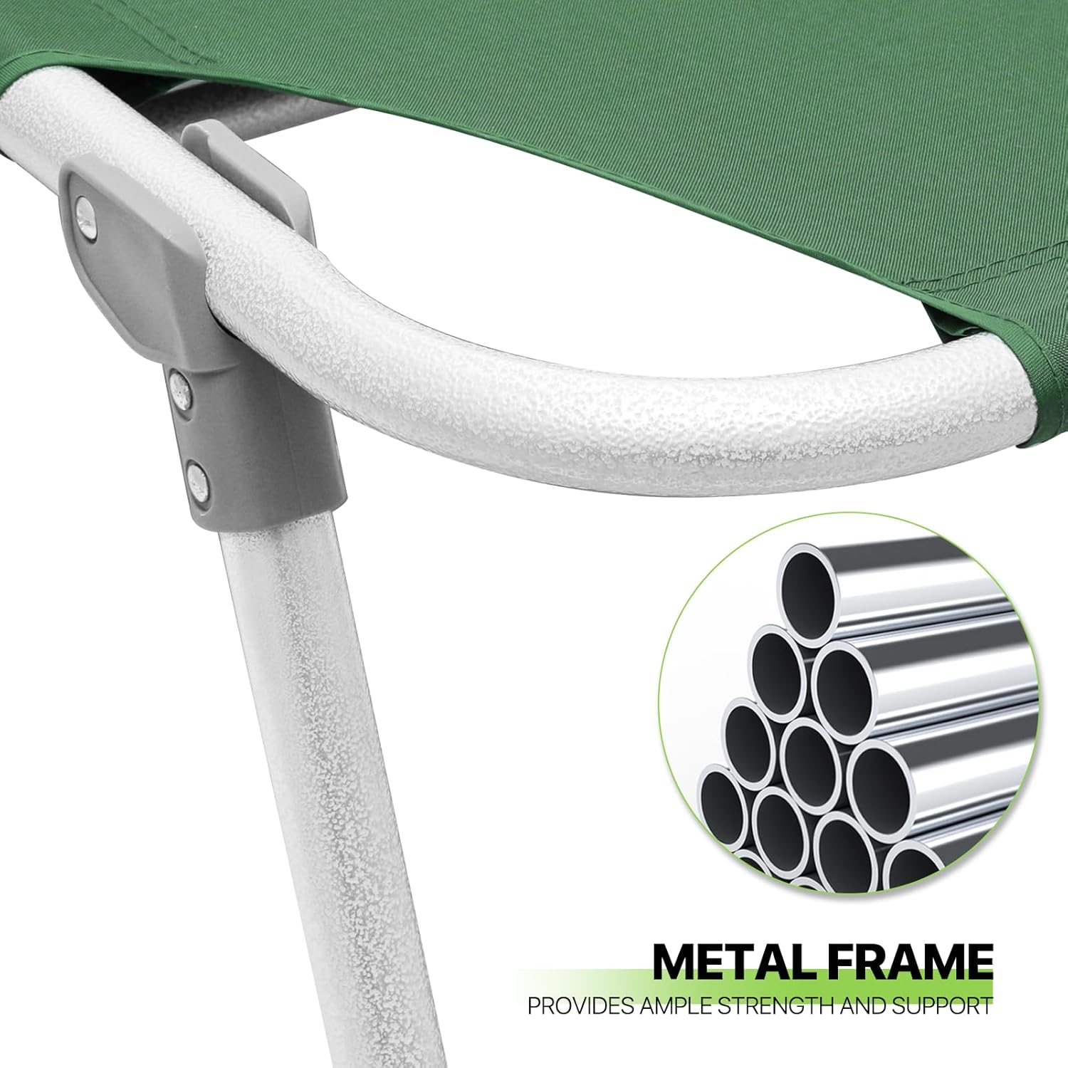 Magshion 75" Camping Cot for Adults, 4 Adjustable Backrest Ultralight Folding Cot for Sleeping, Portable Sleeping Bed with Detachable Pillow for Travel Home Office Picnic, Supports 300 lbs, Green