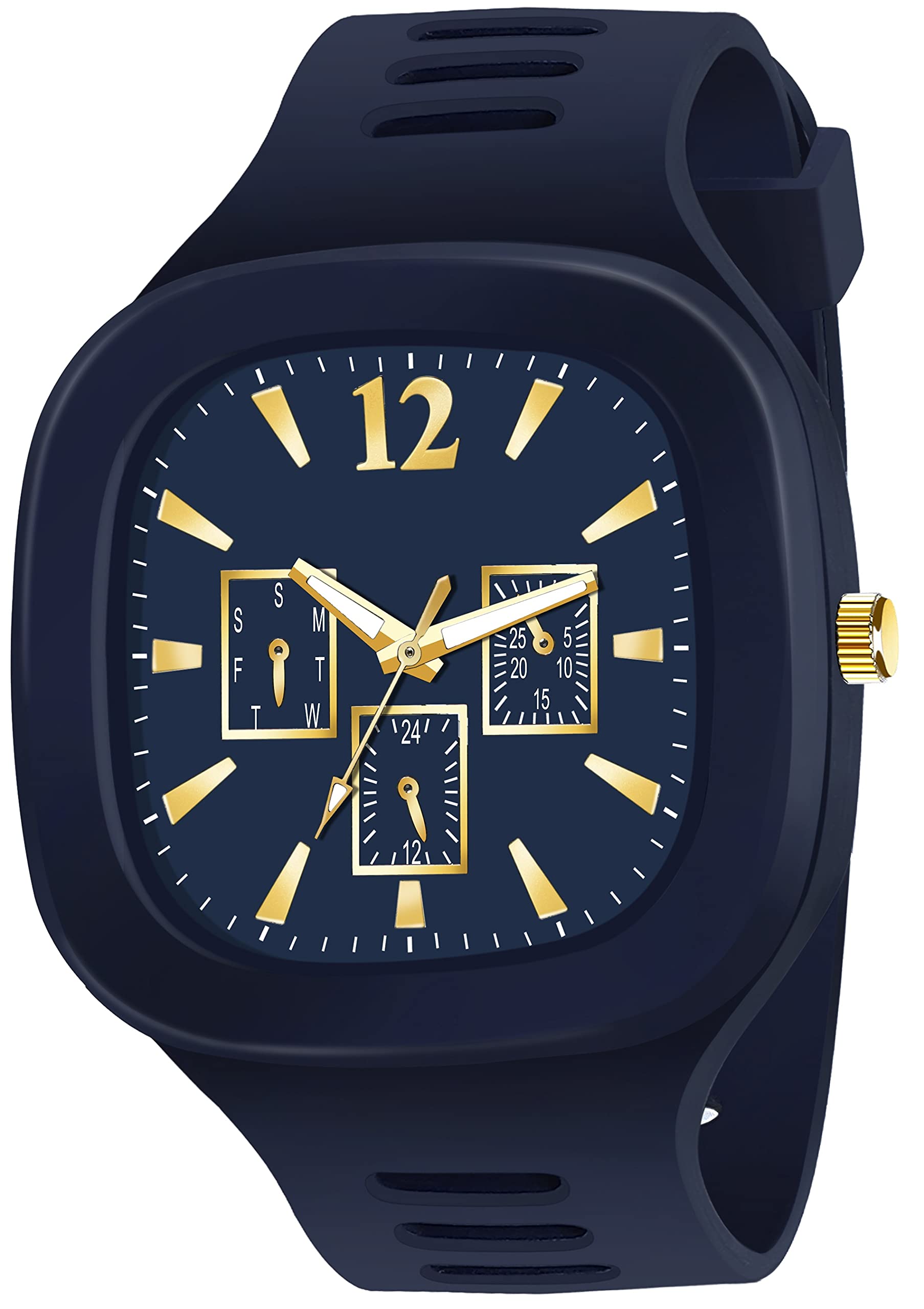 casera Square Multi DIAL Analog Silicon Strap ADDI Stylish Designer Analog Watch - for Boys (Blue) (B098XT8BMW) Amazon Price History, Amazon Price Tracker