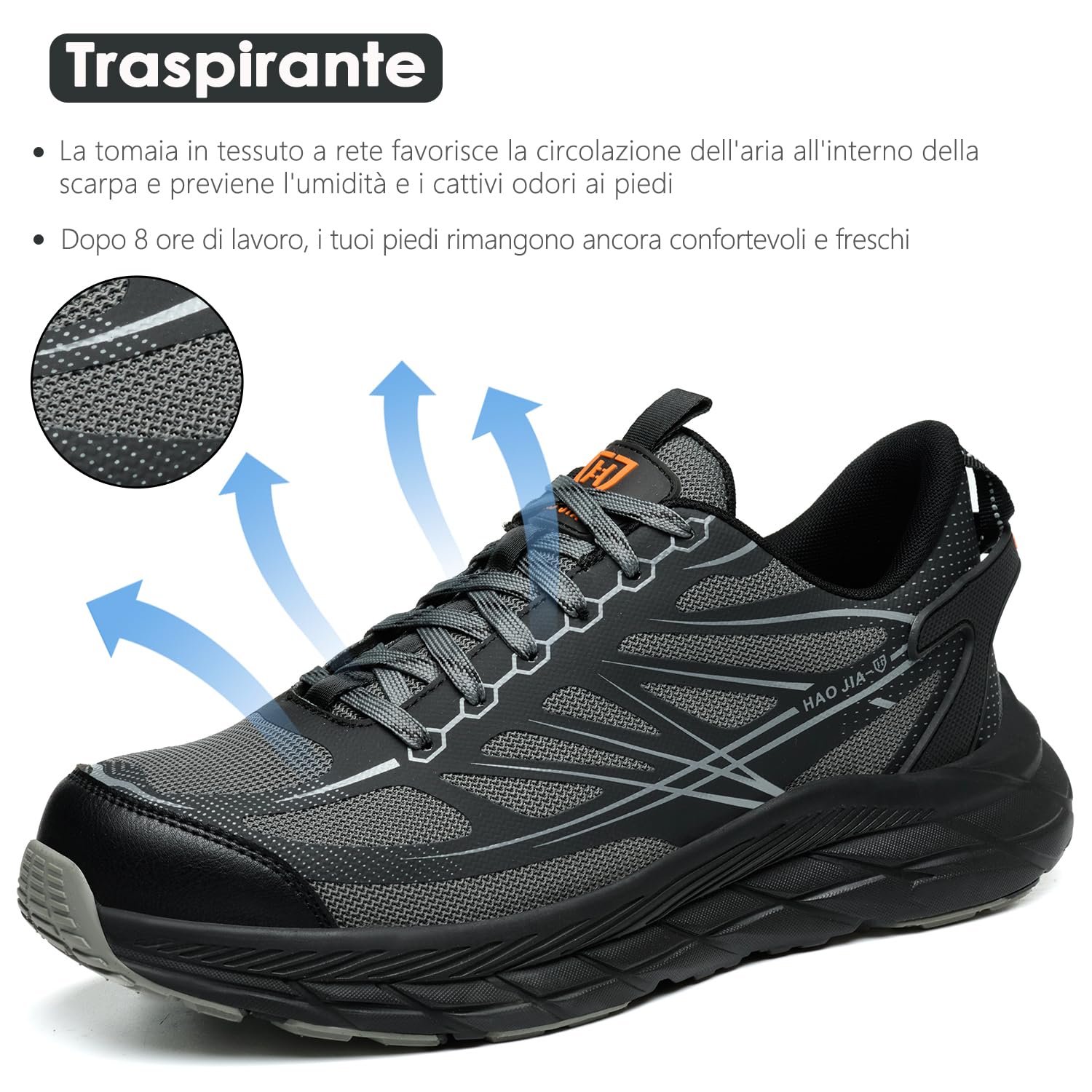 RUGNOR Scarpe Antinfortunistiche Uomo Donna Estive Scarpe Antinfortunistica Leggere Comode Traspirante Scarpe da Lavoro EU 37-46