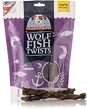 SKIPPER'S Wolf Fish Skin Twists - Grain Free Dog Treat, Great for Dogs Teeth, Handmade & Gently Air Dried Healthy Natural Dog Dental Sticks | Long Lasting Hypoallergenic Chew Treats Regular (250g)