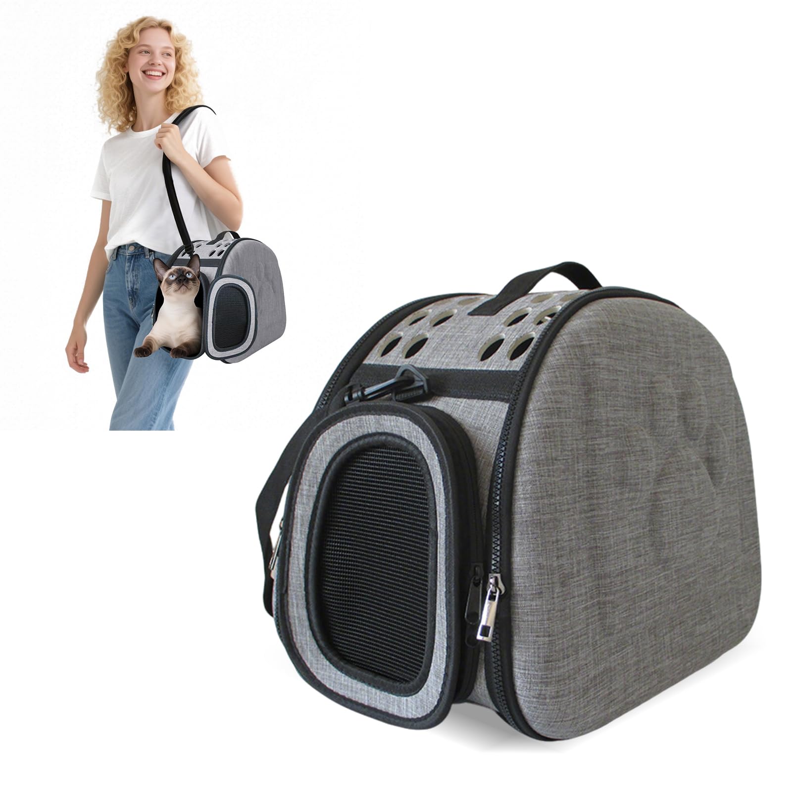 Transportín Perro Gato Transportín Perro Plegable Viaje Bolsa por Perro Pequeños medianos Mascota Portaperros Perritos Transporte Respirable Pet Carrier