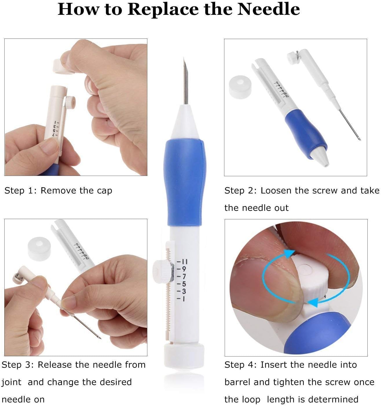 Embroidery Starter Kit Full Set - Including Magic Embroidery Pen Punch Needle,5 Pieces Bamboo Embroidery Hoops, 100 Color Threads,Embroidery Needles Stitching Punch Pen Set Craft Tool for Beginner