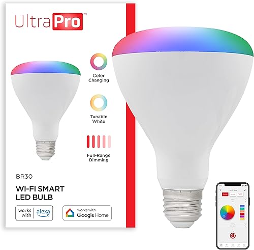 Miniatura 8 de UltraPro Bombilla LED inteligente Wi-Fi, BR30, equivalente a 65 W, RGB, cambio de color, blanco seleccionable 2700K - 6500K, regulable, requiere