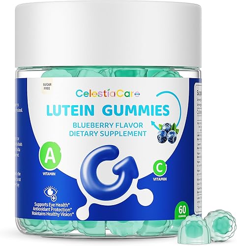 Gomitas de salud ocular con luteína, zeaxantina, arándano, astaxantina, vitamina A, C, E - Fórmula antioxidante avanzada sin azúcar para protección