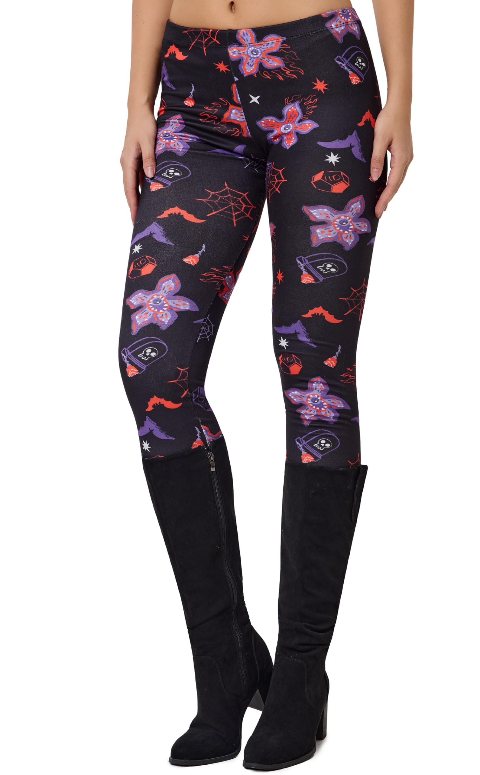 sissycos Women's 80s Leggings Neon Artistic Splash Printed Pants