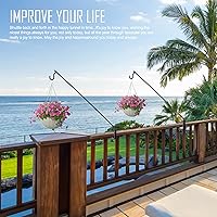 Vista 2 de Gancho de cubierta de valla resistente de 31 pulgadas, barra giratoria sólida para comedero de pájaros, soporte extendido ajustable de 360°, ganchos