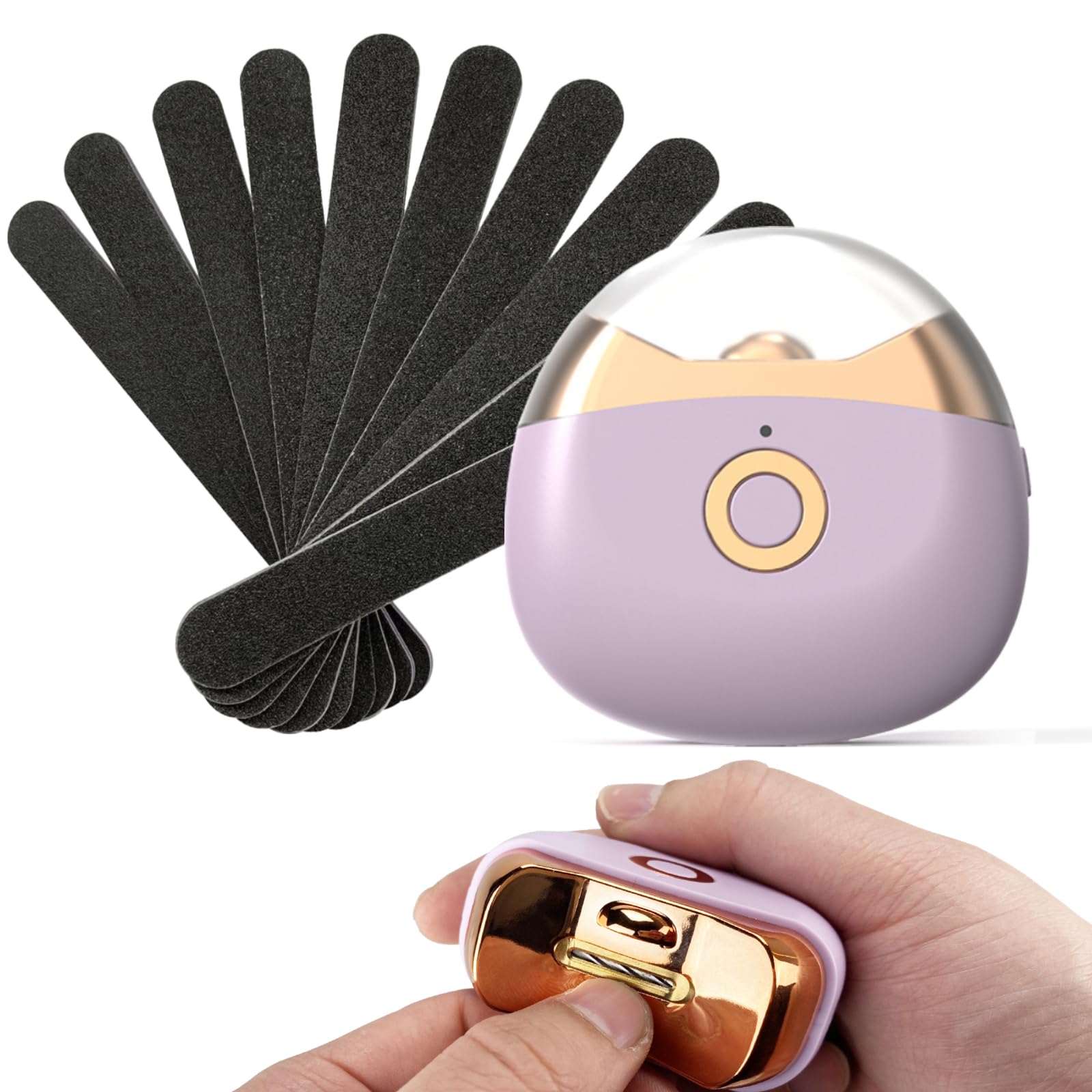 HAIYEATBNB Electric Automatic Nail Clipper with LED Light & 2 Speeds with Nail Scraps Storage, USB Rechargeable Auto Nail Clipper, Effortless Nail Care at Your Fingertips, Purple