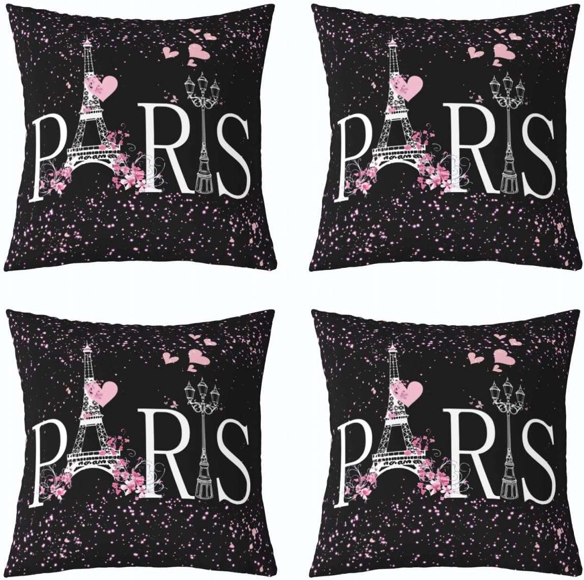 Feelyou Paris Throw Eiffel Pillow Covers 22"x22" Set of 2 Soft image 4