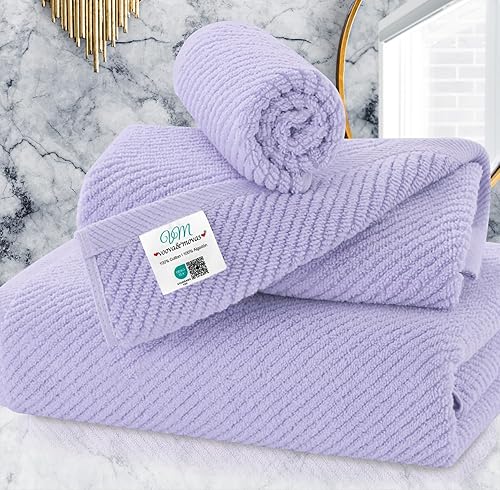 Vista 117 de VOOVA & MOVAS Toallas verdes para baño, 100% algodón, de secado rápido, ligeras, gruesas, suaves, juego de toallas de 6 piezas, 2 baños grandes