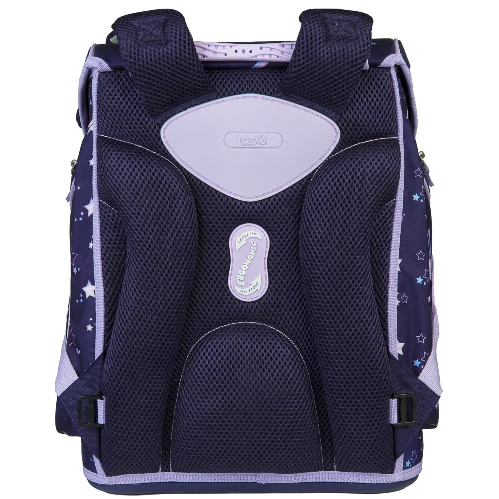Dreamland - Einhorn SCOOLI Undercover EasyFit Schulranzen-Set 9tlg. mit Sporttasche, BROTDOSE, TRINKFLASCHE und SCHULTÜTE, Hellblau, Größe: 36,5 x 33 29 cm