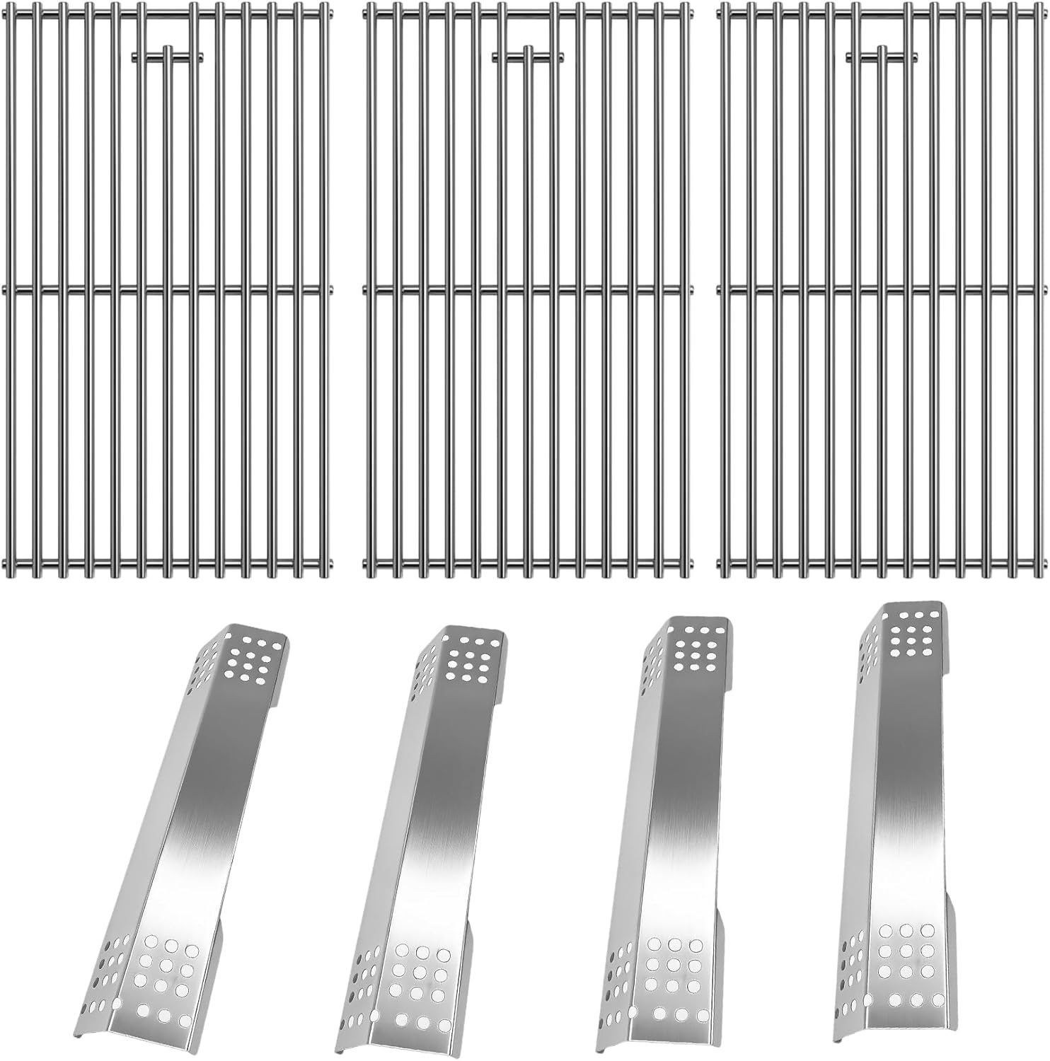 SafBbcue Grill Parts for Monument Grill 35633 41847NG 24367 24633 17842, 97888 Cooking Grids, D010012307 Flame Tamers, A0212926 Burners and Igniters for Monument 4-Burner Grill Replacement Parts