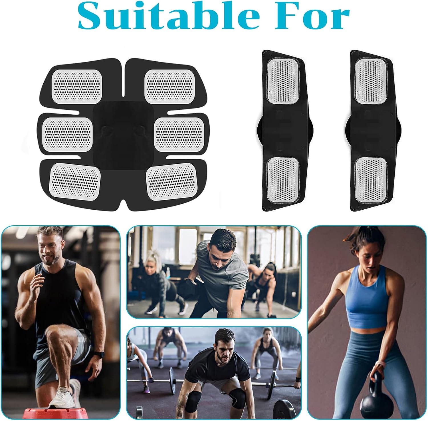 50Pcs (25Packs) Pads Abs Trainer Replacement, Reusable Gel Sheet Pads for ABS Stimulator Training, Abdominal Muscle Trainer Accessory for Arm Belly Thigh Flab Waist Workout Toner Toning Belt