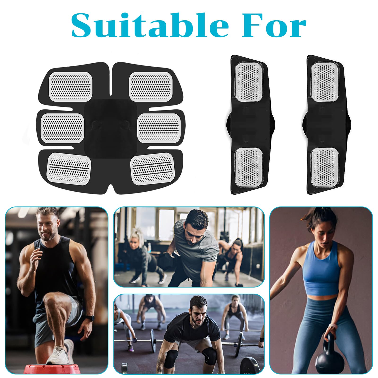 50Pcs (25Packs) Pads Abs Trainer Replacement, Reusable Gel Sheet Pads for ABS Stimulator Training, Abdominal Muscle Trainer Accessory for Arm Belly Thigh Flab Waist Workout Toner Toning Belt — Amazon image 7