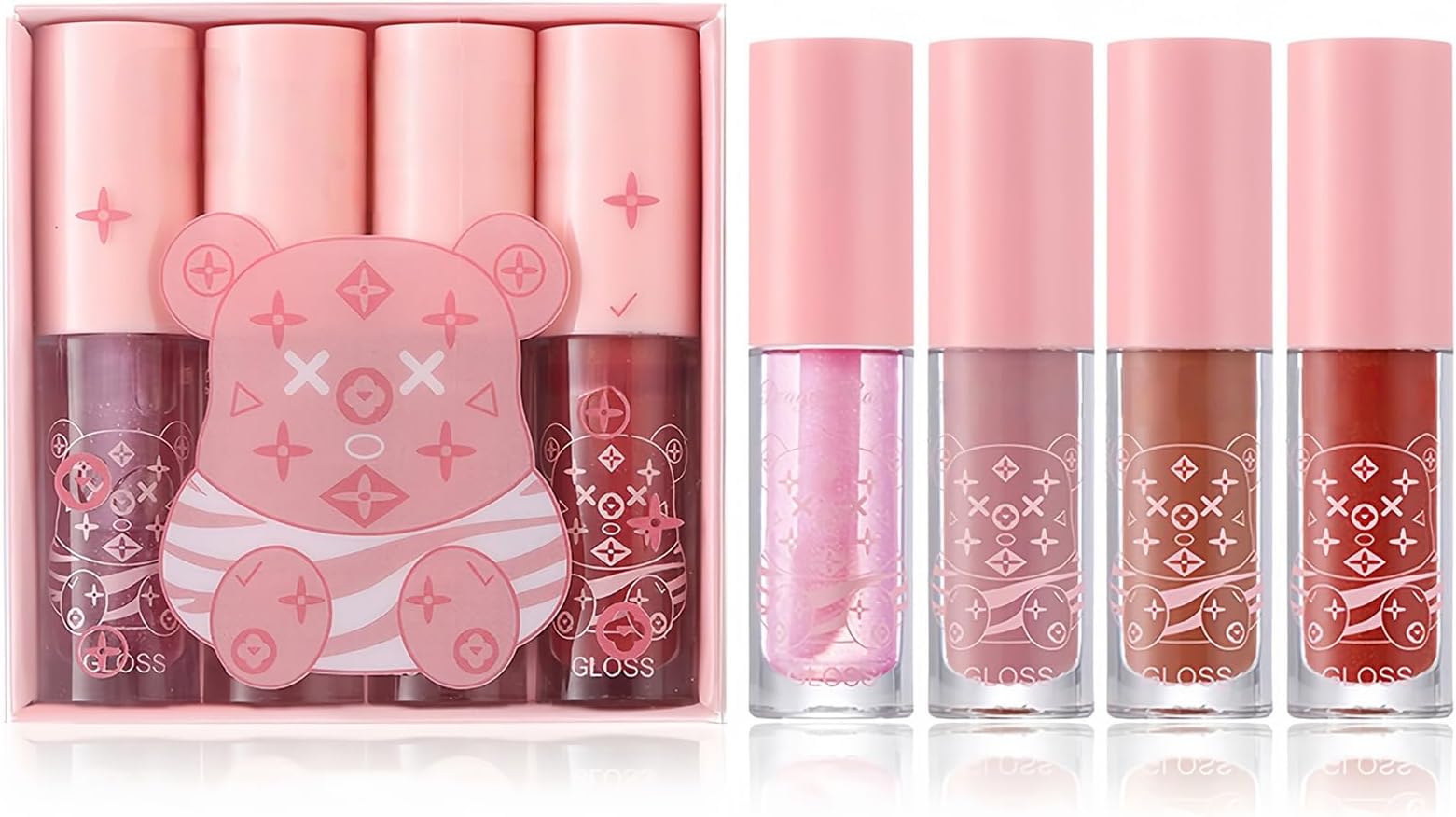 4-Piece Hydrating Lip Gloss Set for Teenage Girls | Glossy & Shiny Lip Gloss Non-Sticky & Moisturizing | L-ip Balm for Daily Use & Parties
