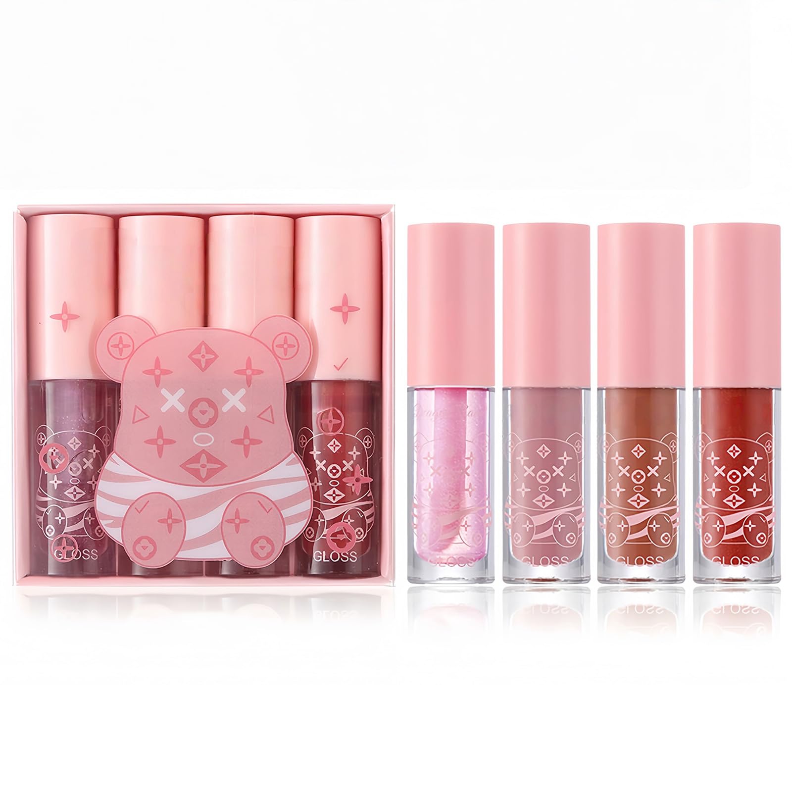 4-Piece Hydrating Lip Gloss Set for Teenage Girls | Glossy & Shiny Lip Gloss Non-Sticky & Moisturizing | L-ip Balm for Daily Use & Parties